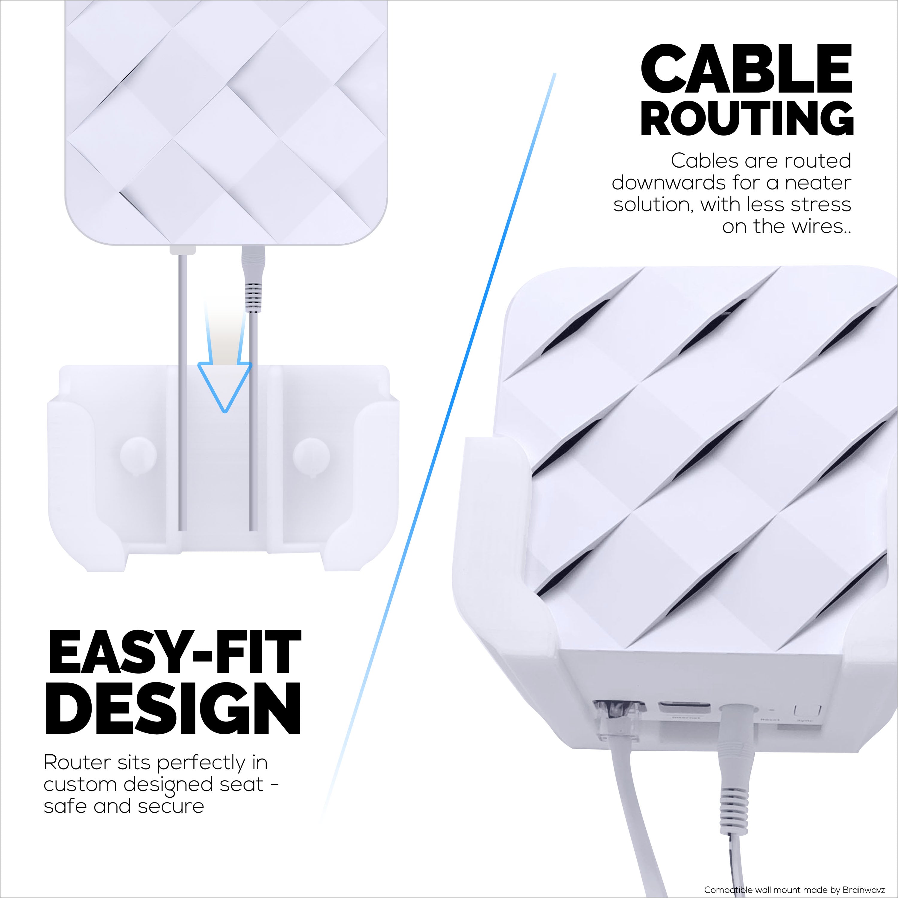 Netgear Router Wall Mount Wall Mount for Netgear Orbi RBK13 WIFI mesh routers - Brainwavz Audio