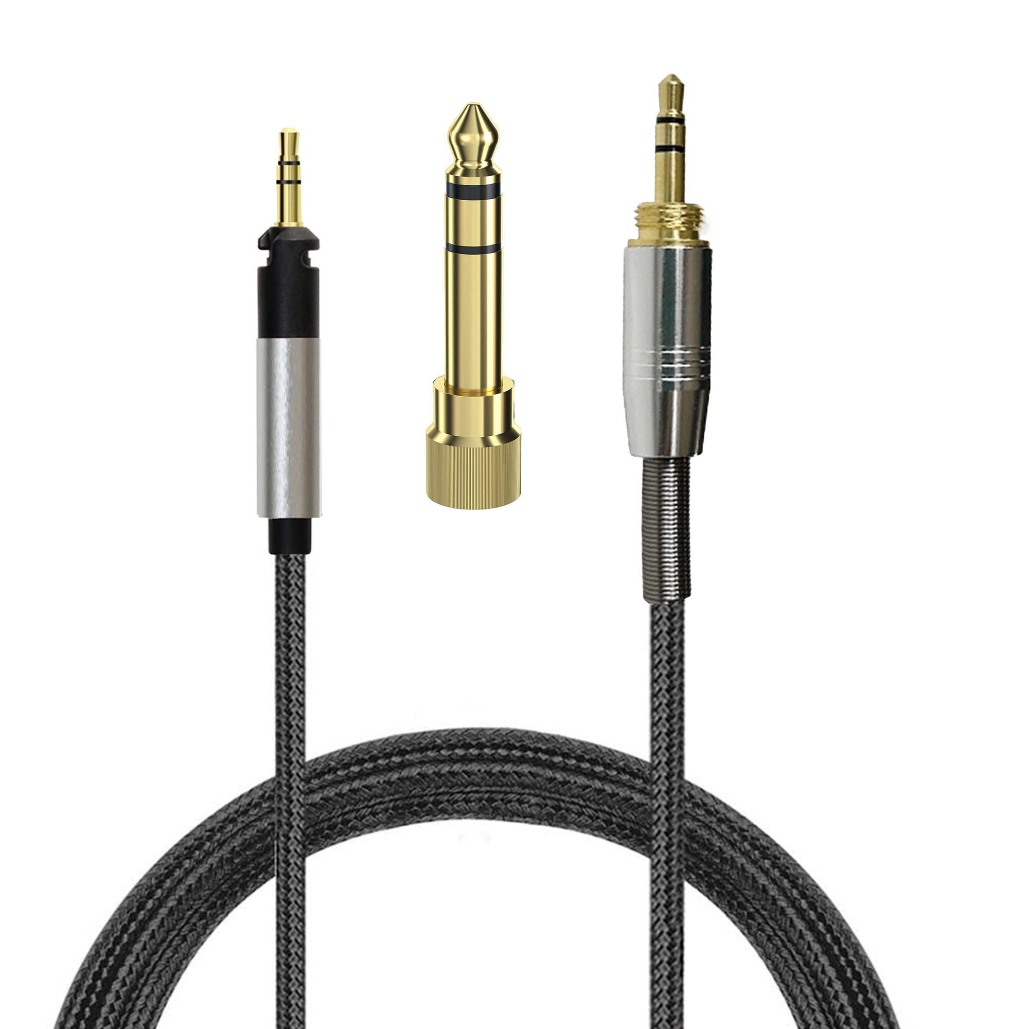 Replacement Cable for Sennheiser HD518, HD558, HD598Cs, HD598, HD599, HD569 & HD579 headsets, With ¼” (6.35mm) Audio Adapter - 2M / 78”