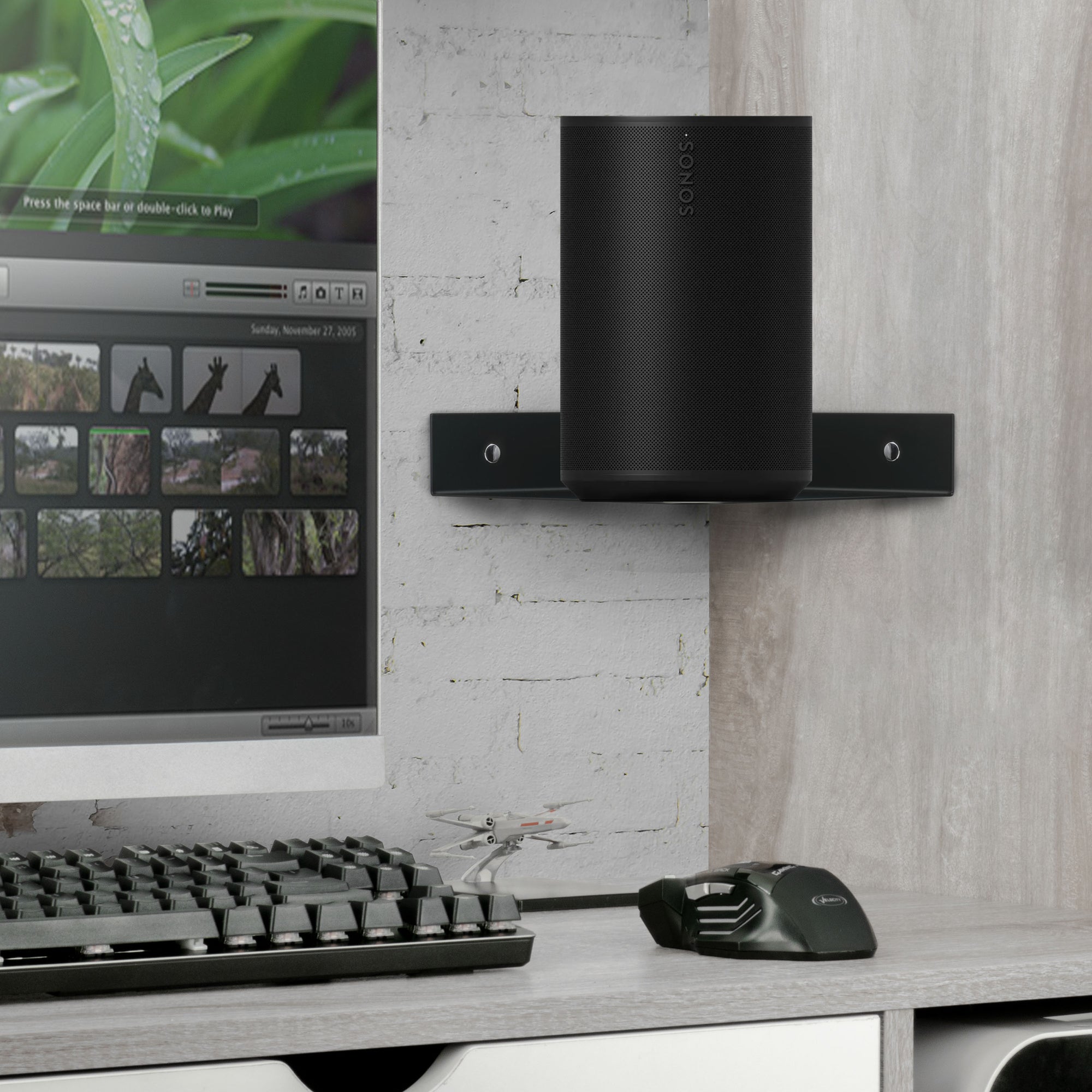 8&quot; Metal Corner Wall Mount Shelf for Baby Monitors, Security Cameras, Sonos Speaker, Also For Wif Routers, Decor, Plants, Router, Photos, Kitchen, Bathroom, Cable Box &amp; More