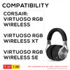 適用於 Corsair Virtuoso RGB 遊戲耳機的混合替換耳墊（無線/XT/SE） - 冷卻凝膠、記憶海綿、耐用、厚實且隔音