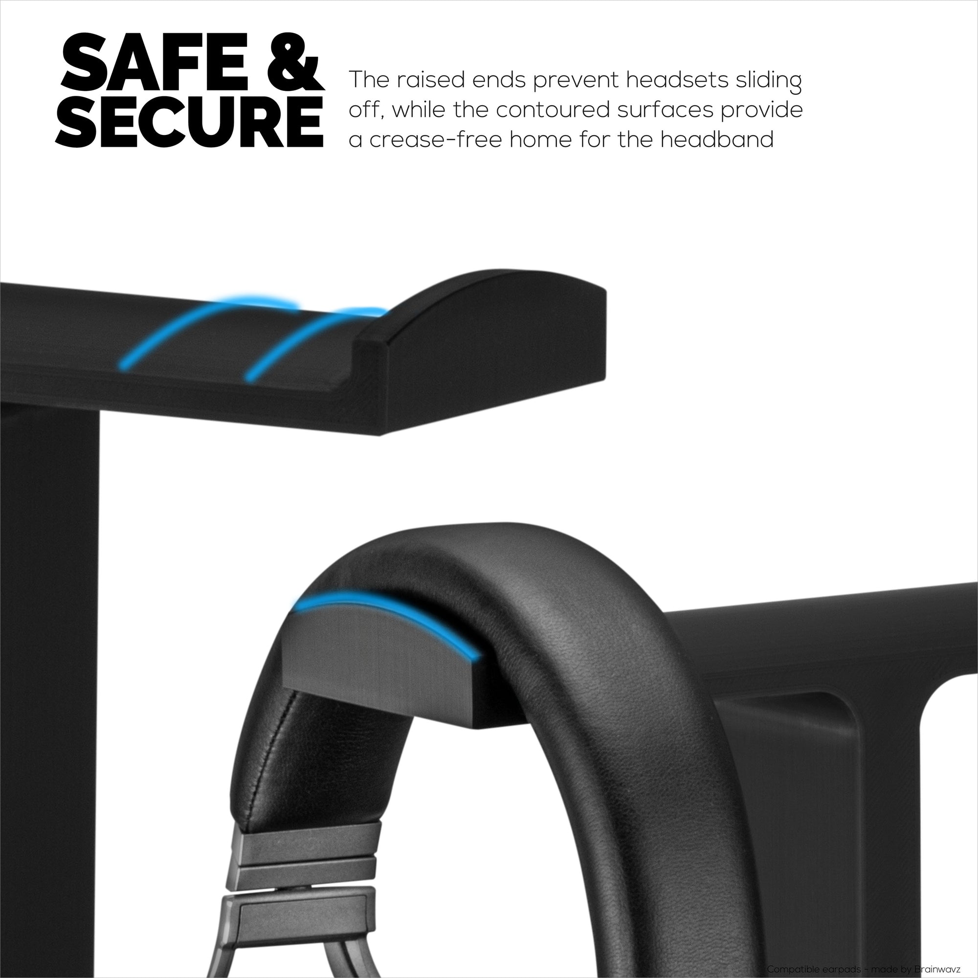 The Icon - Dual Headphone Stand for Desk - Universal Design for All Gaming &amp; Audio Headsets