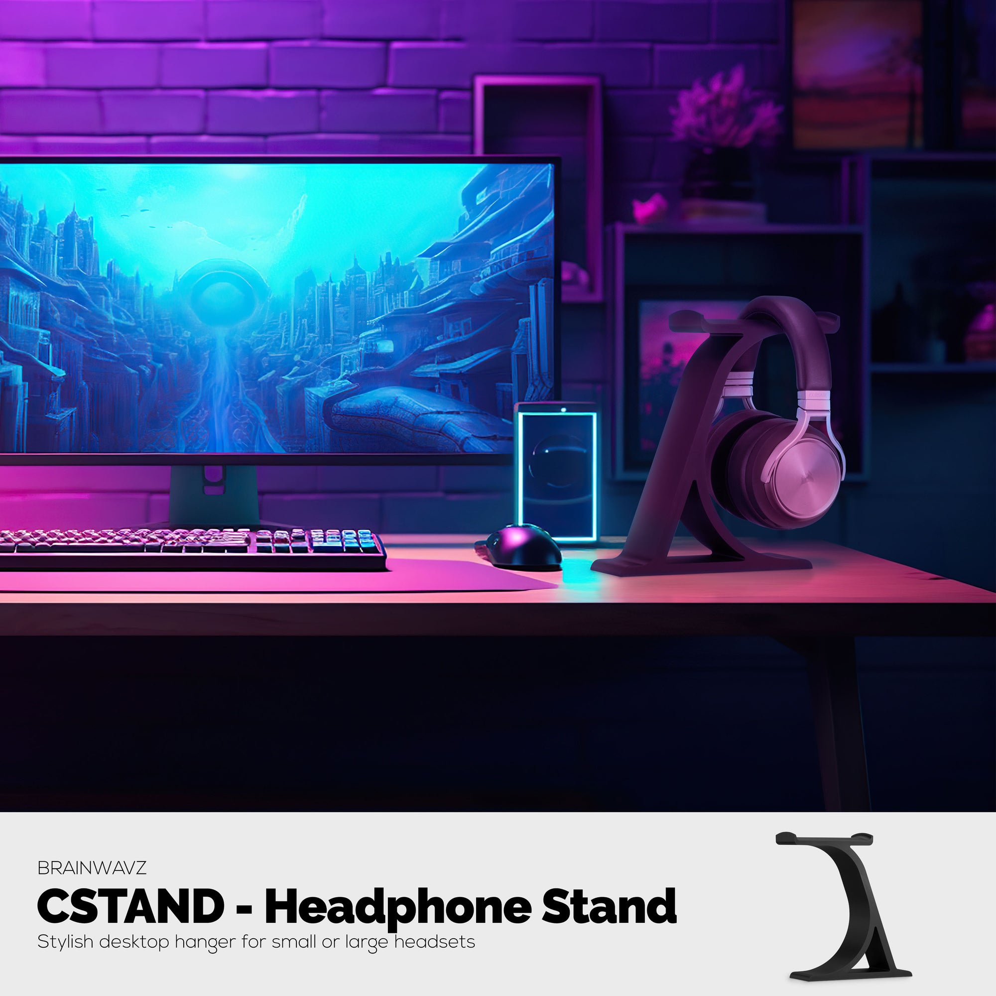 The CSTAND - Headphone Stand for Desks - Universal Design for All Gaming &amp; Audio Headsets