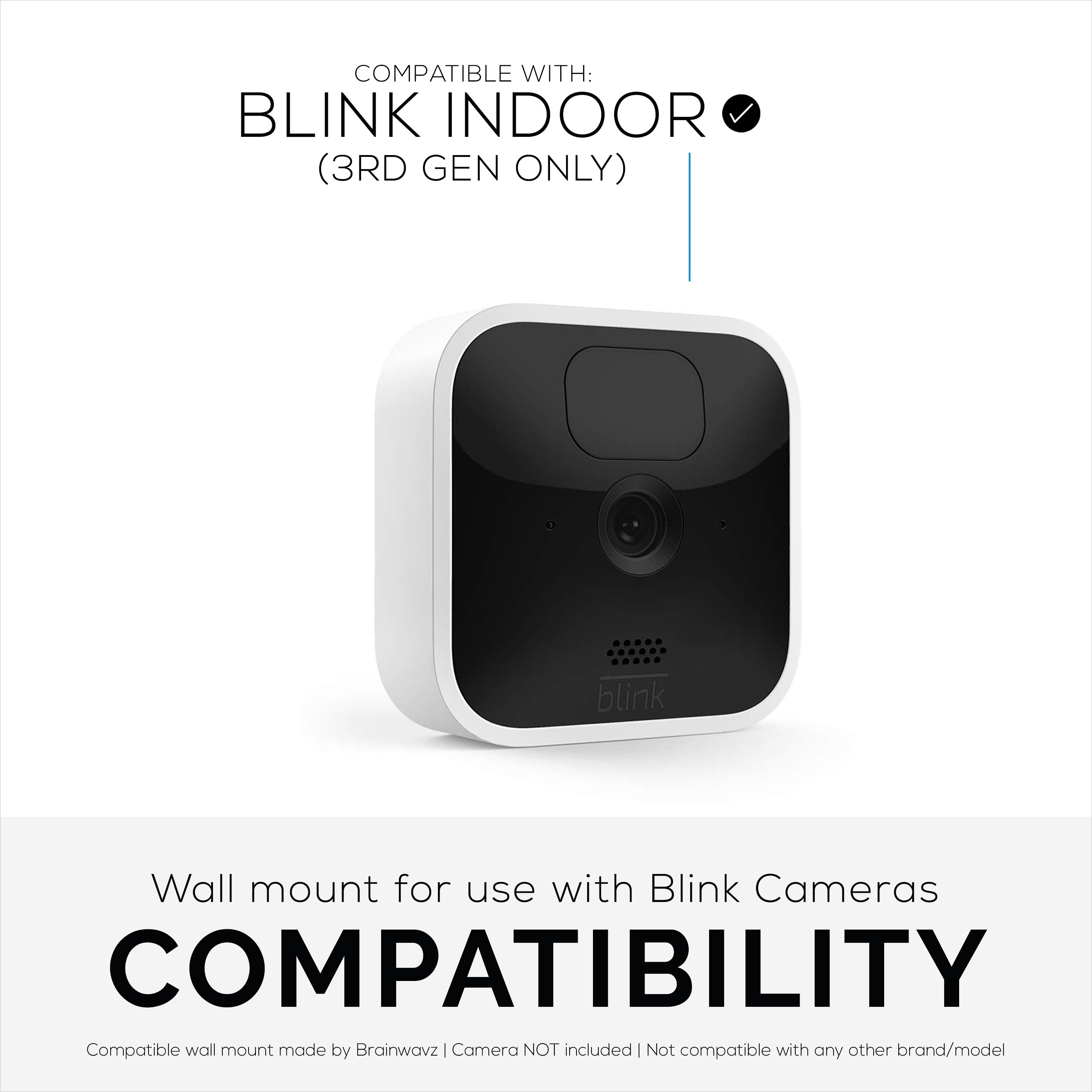 Adhesive Blink Indoor Corner Camera Mount (3rd Gen), 2 Pack Holder, No  Hassle Installation, No Screws, No Mess Bracket Stand - Brainwavz Audio