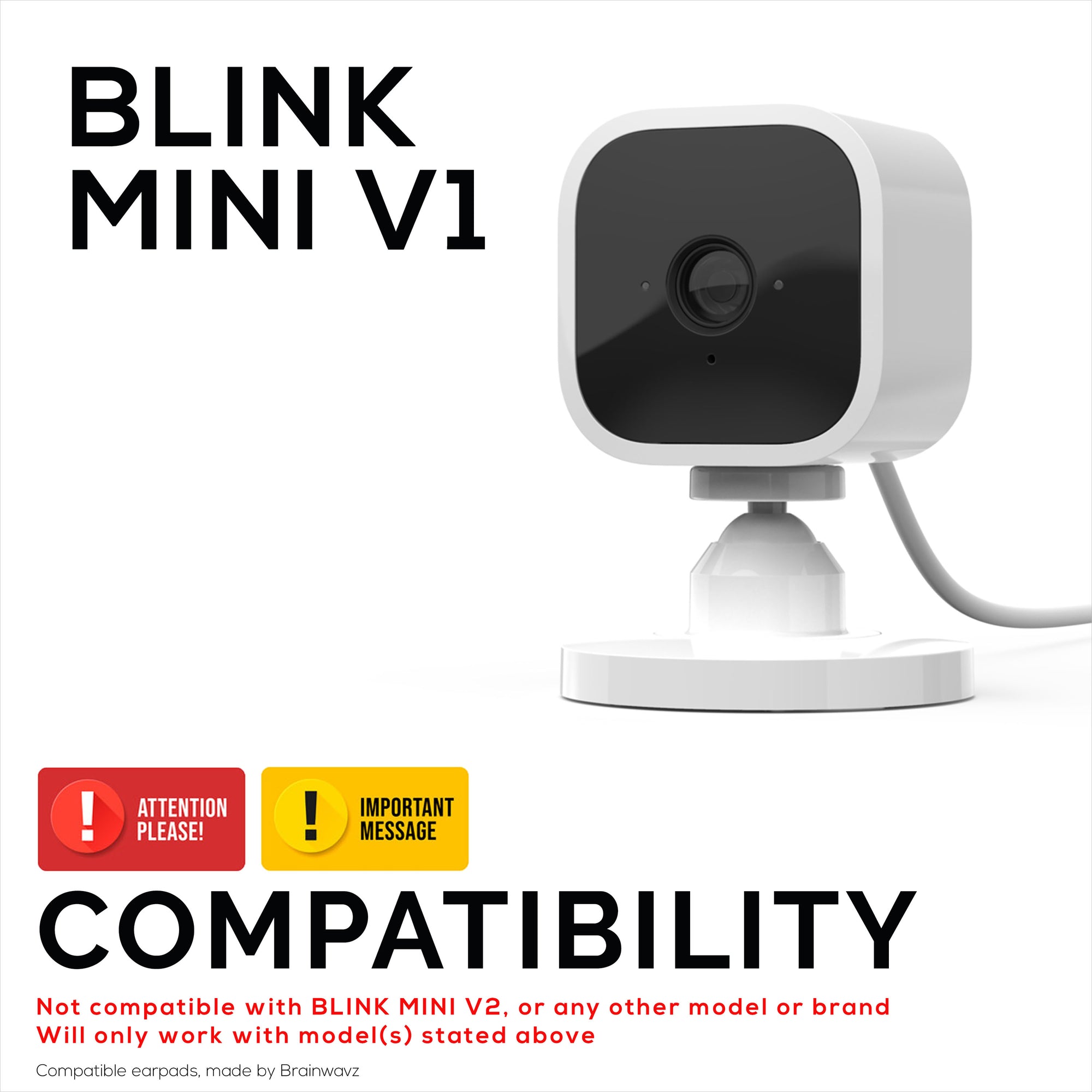 Blink Mini Camera Adhesive Wall Mount Holder - Easy to Install - 2 Pack (02)