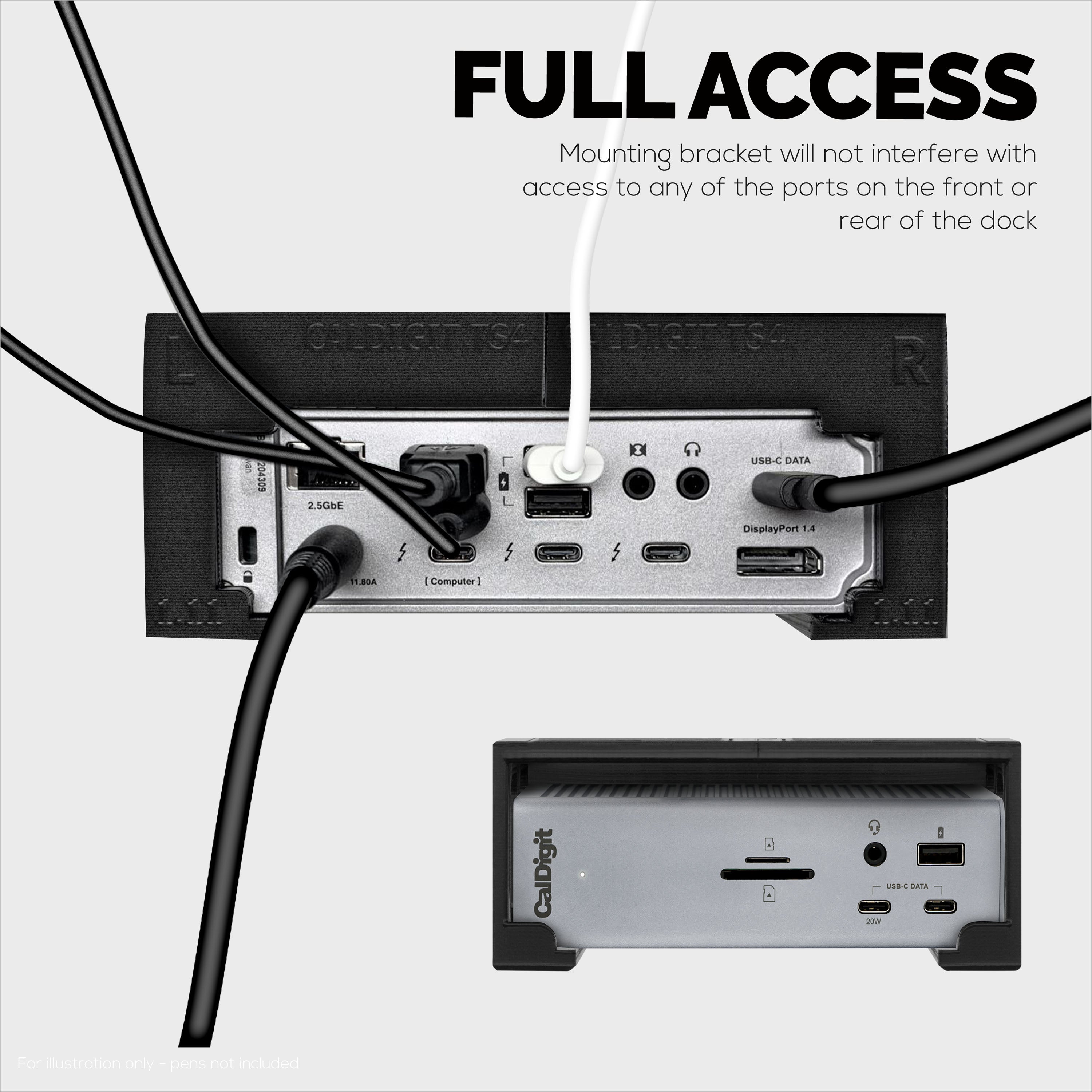 SplashNColor Under Desk Mounting Bracket Compatible with Caldigit TS4  Thunderbolt Station 4 - Enhance Workflow, Stay Organized, and Save Space