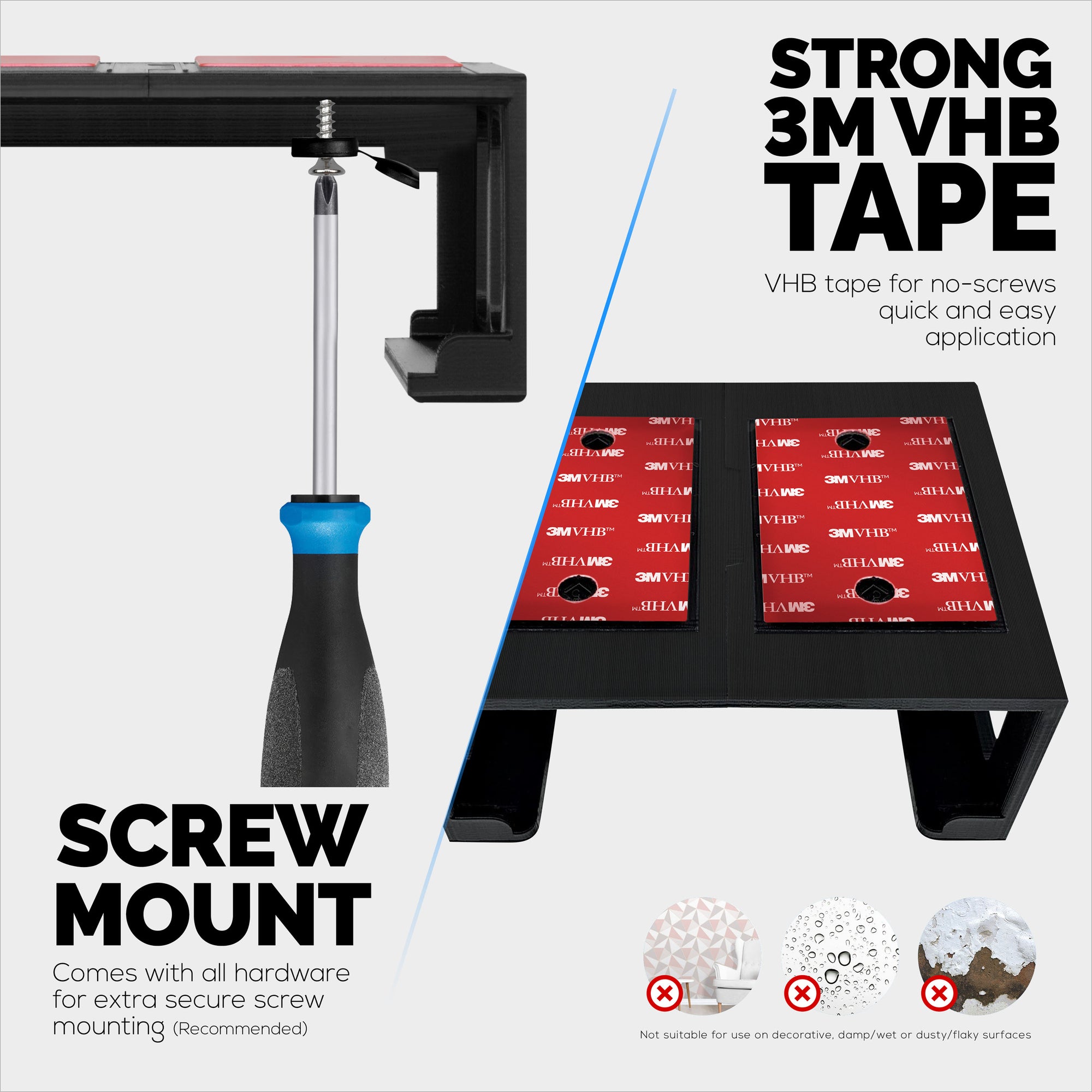 Under Desk Mounting Bracket Compatible with Caldigit TS4 Thunderbolt Station 4 - Space Saving Dock, Easy to Install, Adhesive &amp; Screw-In, Reduce Clutter, Free Desktop Space