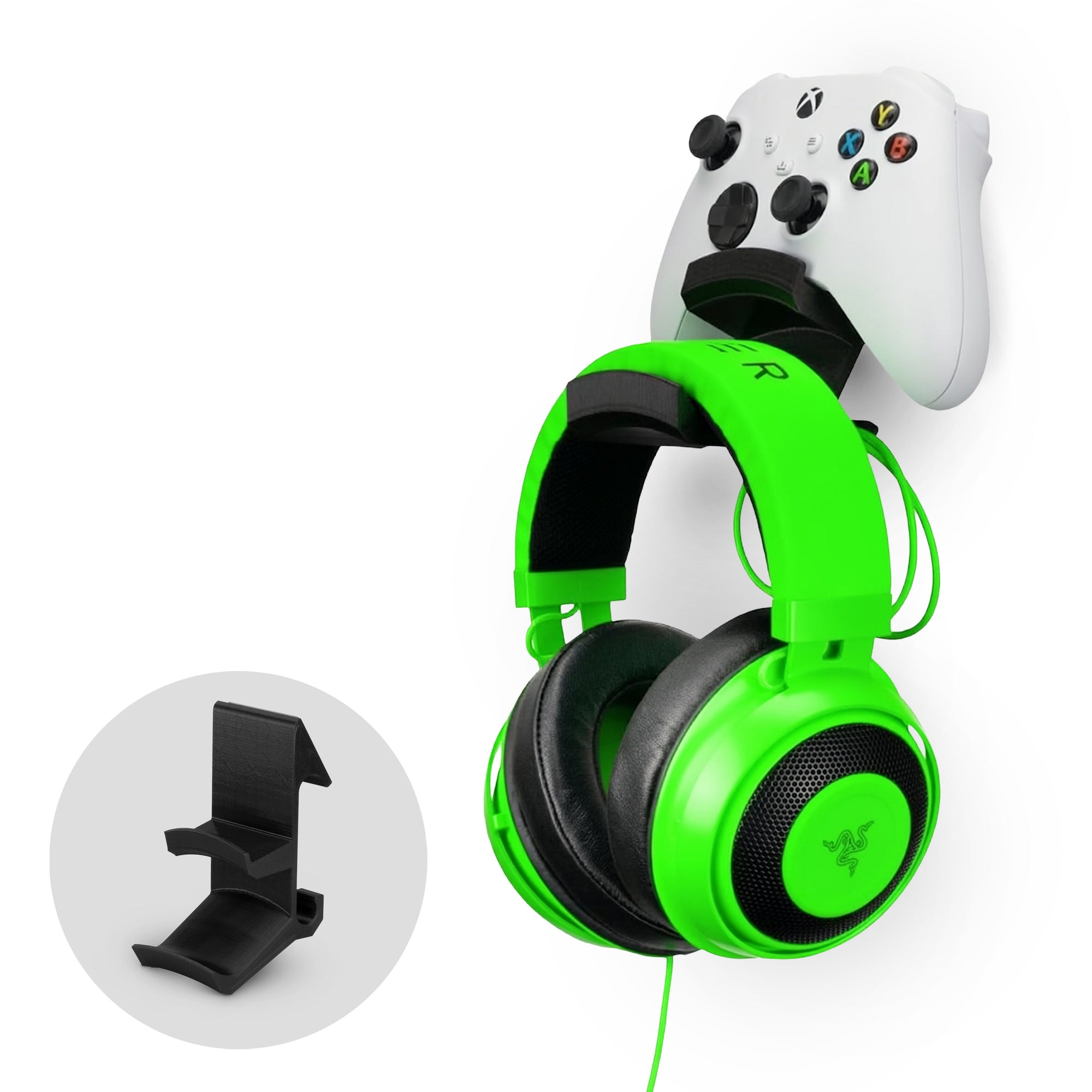 The Colossus - Headphone and Universal Game Controller Hanger - Adhesive Mount, No Mess &amp; No Screws