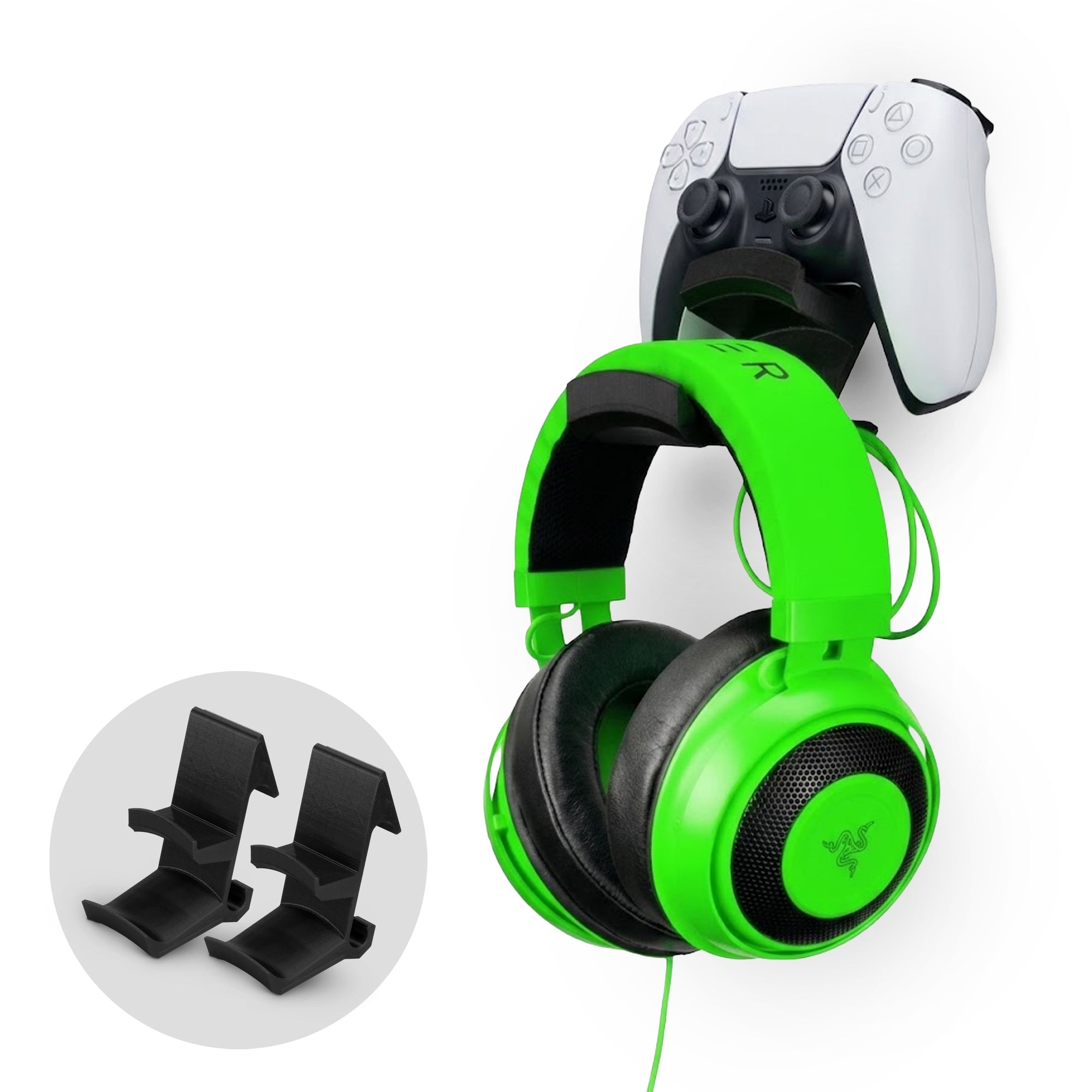The Colossus - Headphone and Universal Game Controller Hanger - Adhesive Mount, No Mess &amp; No Screws