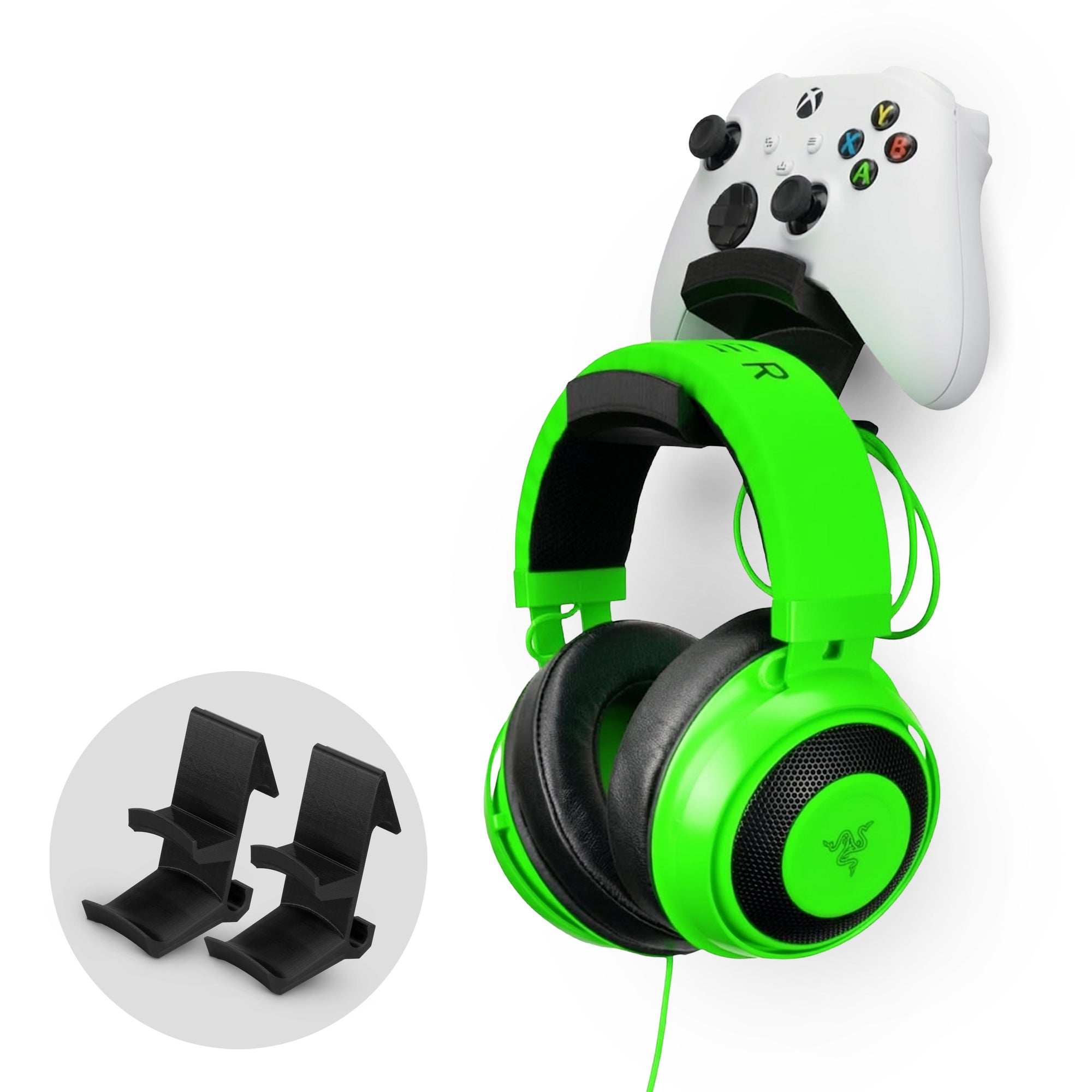 The Colossus - Headphone and Universal Game Controller Hanger - Adhesive Mount, No Mess &amp; No Screws