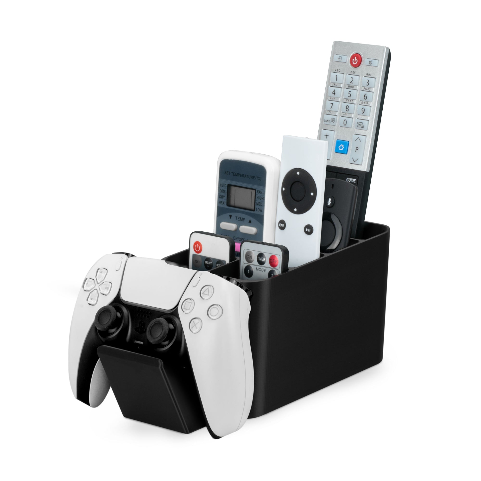 Game Controller & Remote Control Holder Organizer, Ideal for Side Tables & Desktops (For 3 to 4 Remotes, 1 Game Controller, Pens & Stationery)