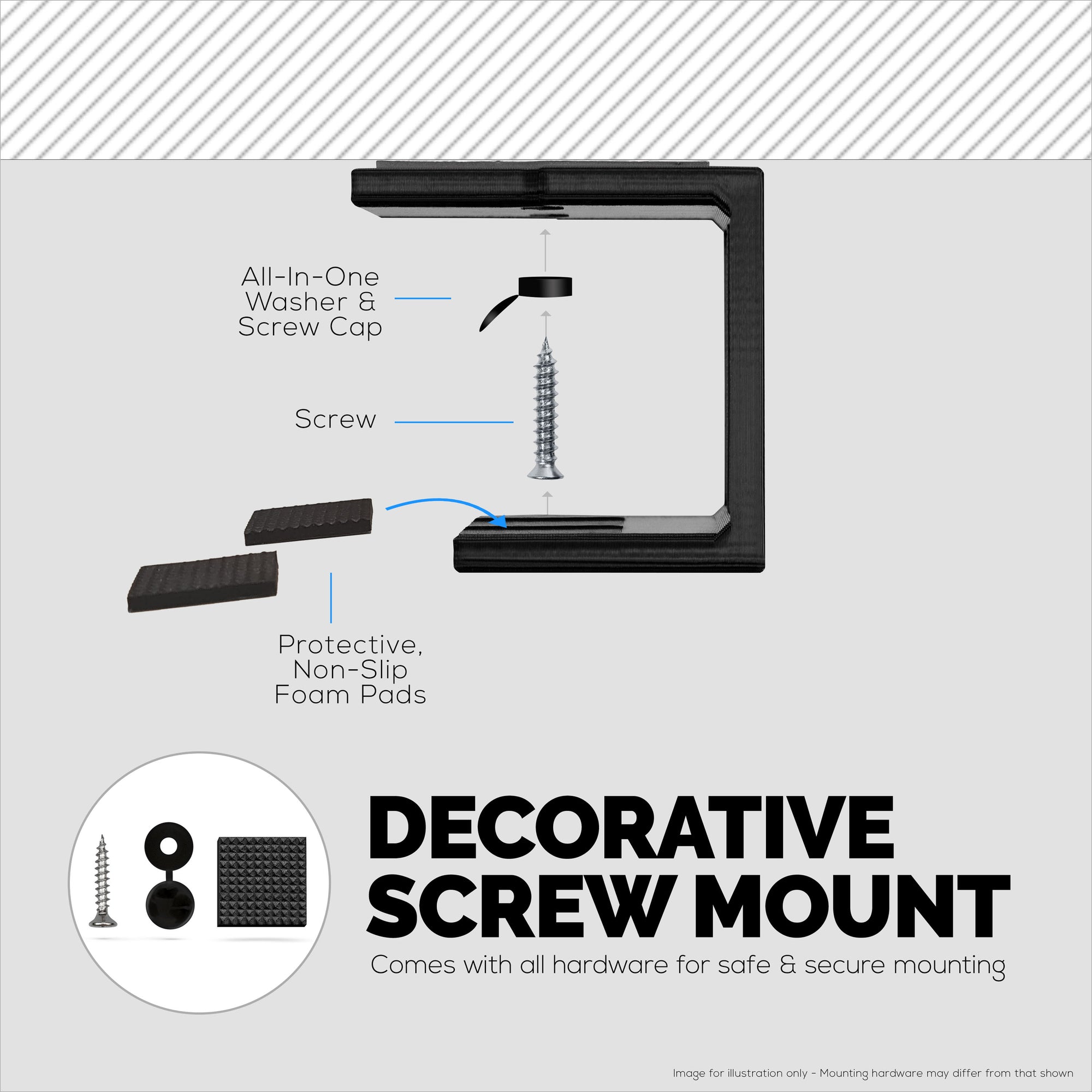 Under Desk Laptop Holder Mount with Adhesive &amp; Screws For Devices like Laptops Macbooks Surface Keyboard Routers Modem Cable Box Network Switch &amp; More