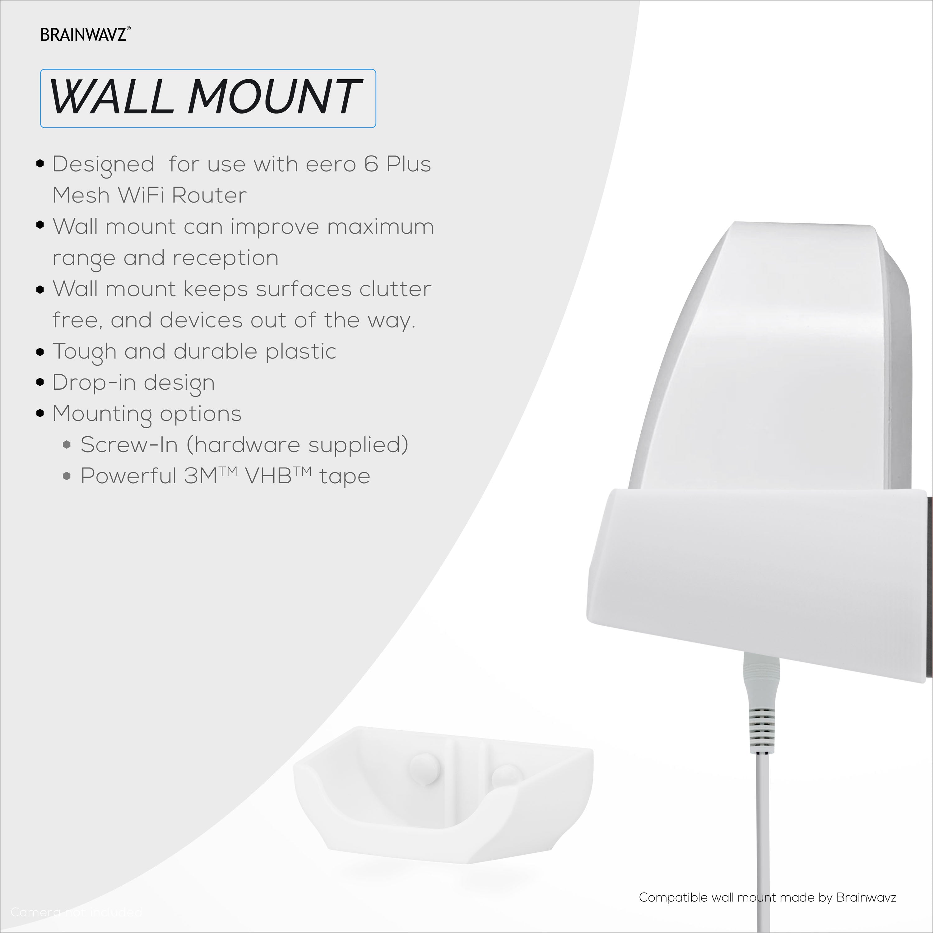 Wall Mount for eero 6+ (plus) WIFI mesh routers - Brainwavz Audio