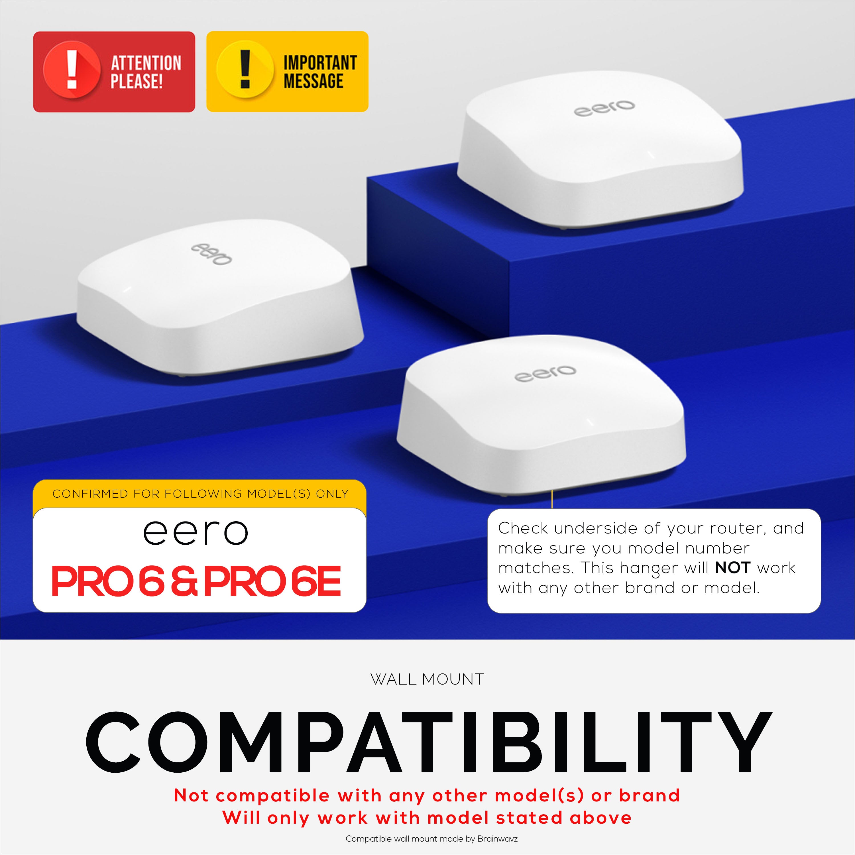 thumbnail image 2 of Wall Mount For Eero Pro 6/6E Mesh WiFi - Outlet Mounting Bracket With Cable Management 2 of 13