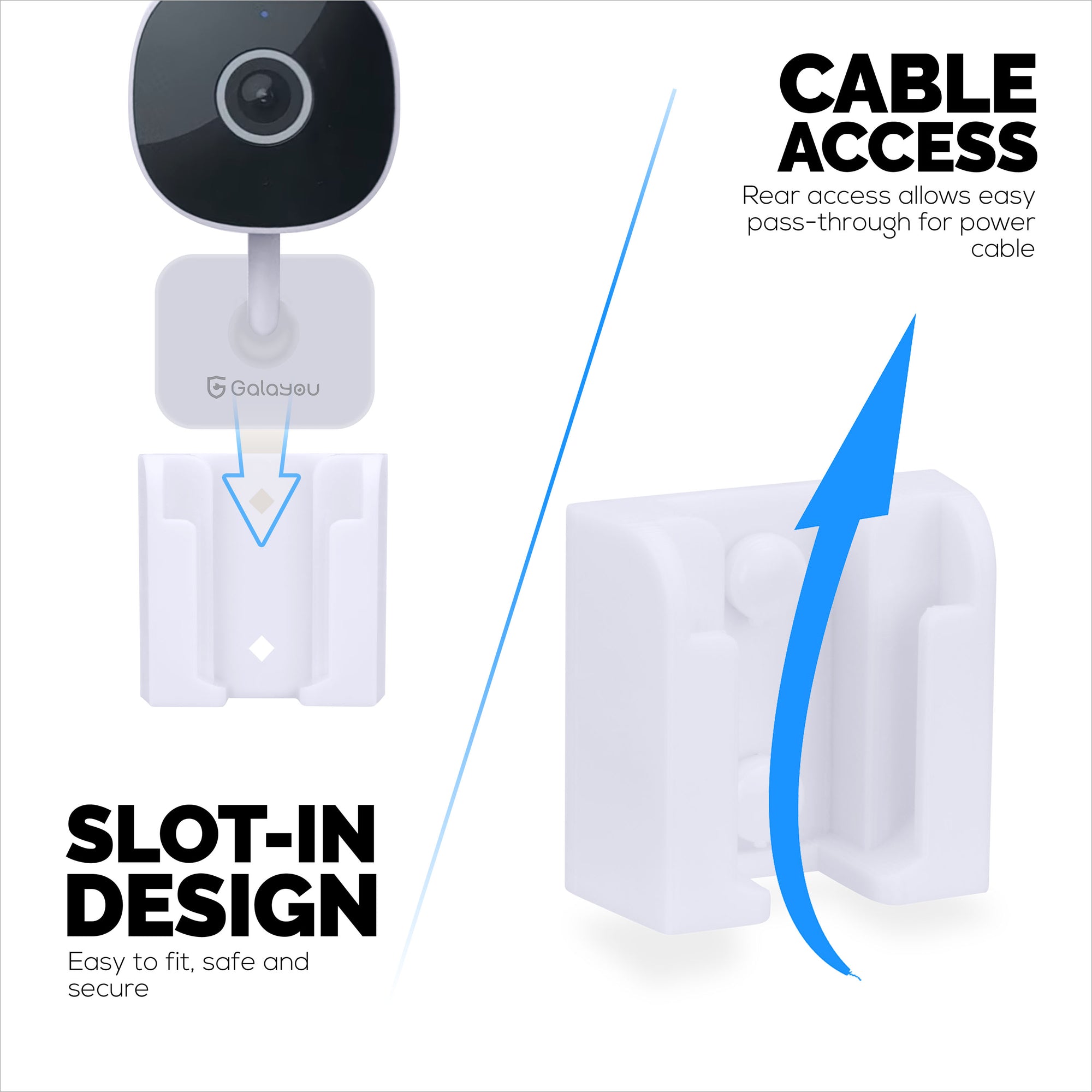 2-Pack Wall Mount For Galayou G7 Cam 2K Wi-Fi Baby Monitor Security Camera, Easy to Install Holder Bracket