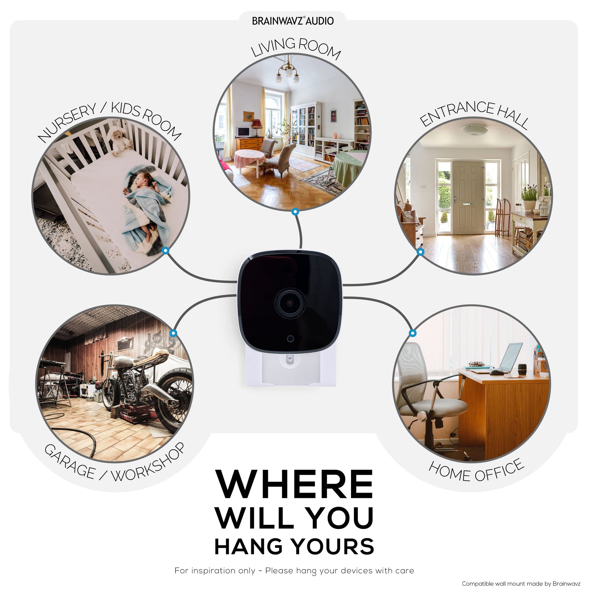 2 Pack Adhesive Wall Mount For Eufy Solo C24 / C120 (T8400X) Security Camera, Stick On &amp; Screw In