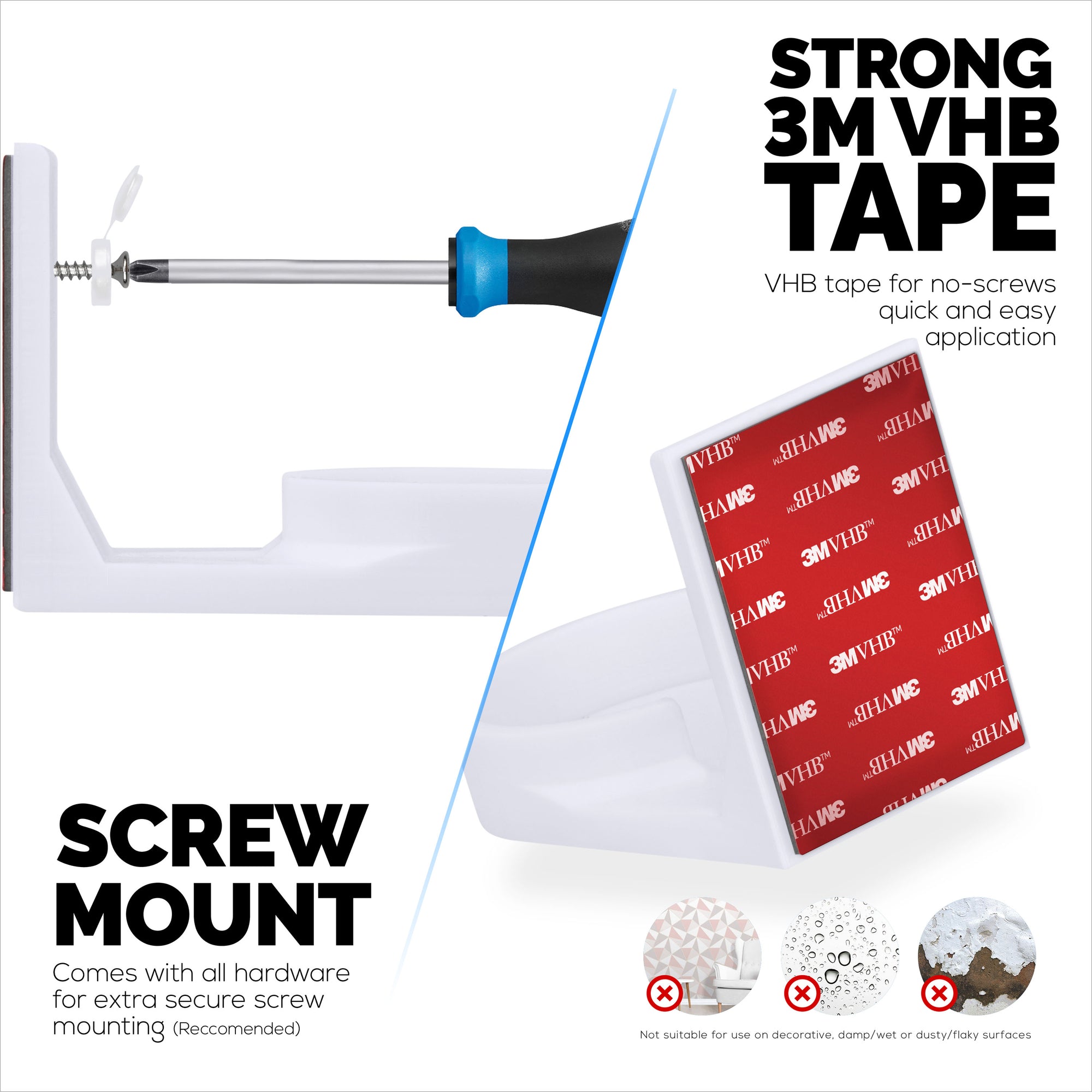 Wall Mount for Galayou G2 Pet &amp; Baby Indoor Camera, Adhesive Security Camera Holder Bracket, Reduce Blind Spots &amp; Clutter