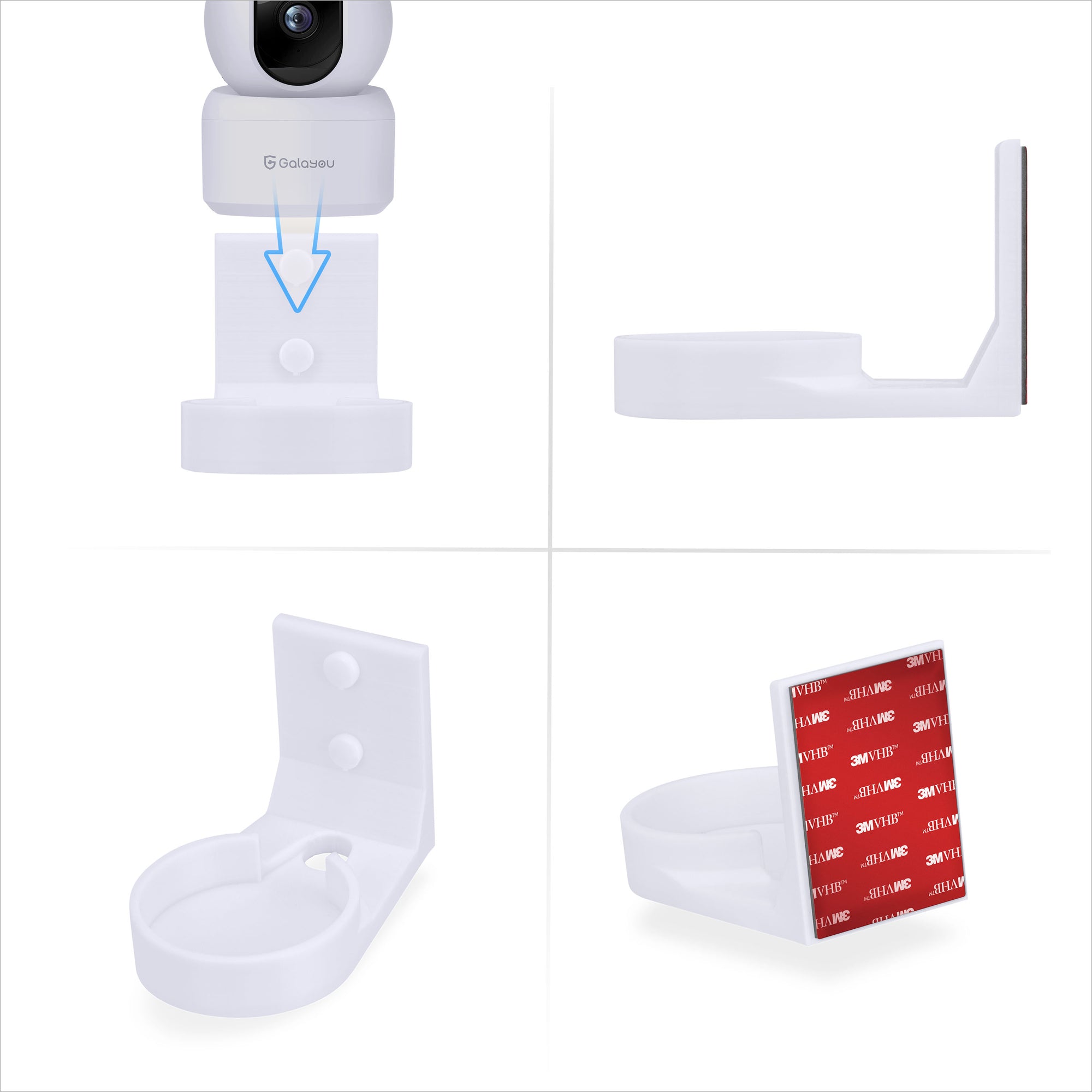 Wall Mount for Galayou G2 Pet &amp; Baby Indoor Camera, Adhesive Security Camera Holder Bracket, Reduce Blind Spots &amp; Clutter