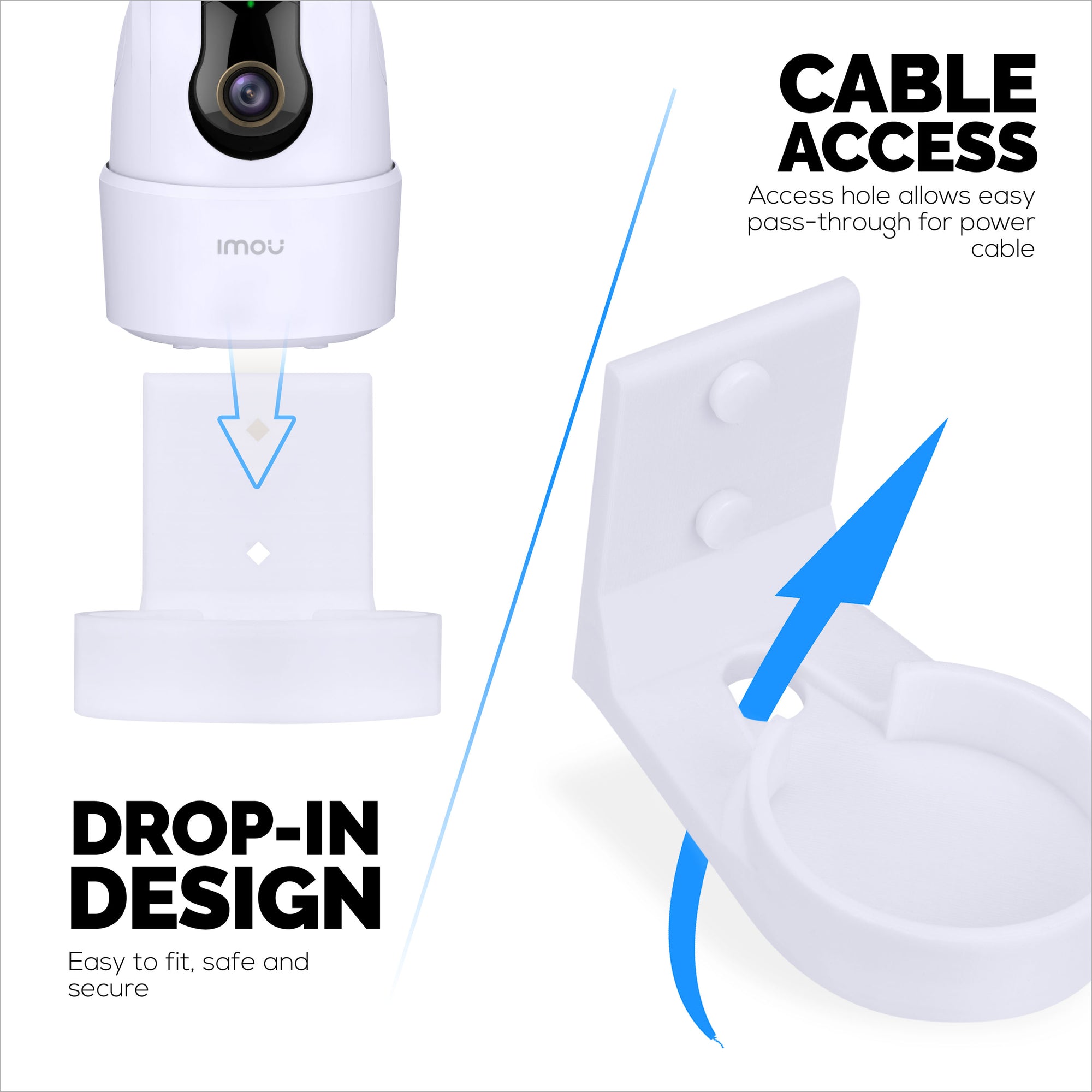 Wall Mount Compatible with Imou 2C 2MP &amp; 2C 4MP Pet &amp; Baby Indoor Camera, Security Camera Holder Bracket, Reduce Blind Spots &amp; Clutter