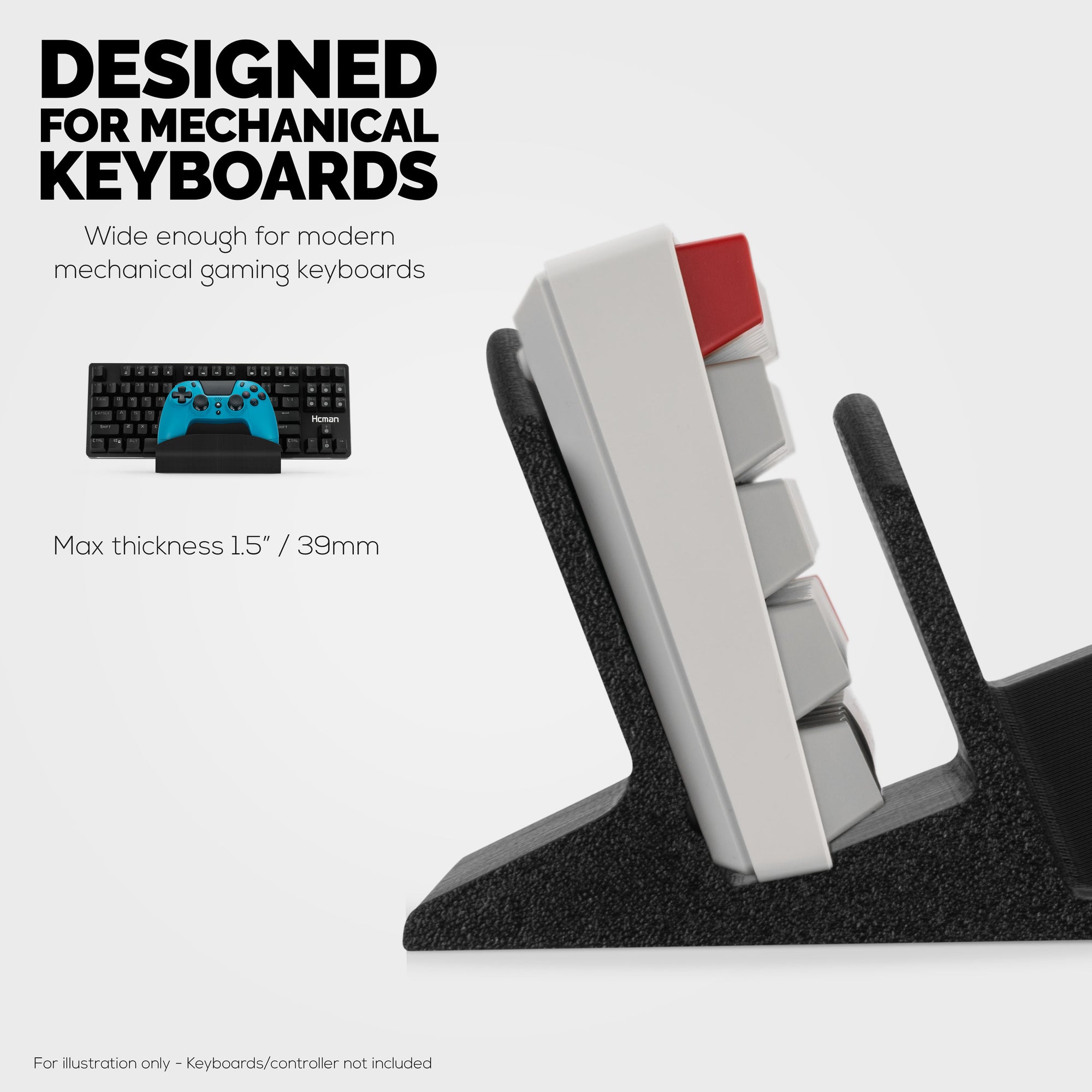 Keyboard Stand &amp; Game Controller Holder Stand For Desktops, Reduce Clutter, Organize Your Desk, Designed for all Sizes Keyboards &amp; All Types of Gamepads (DK04)