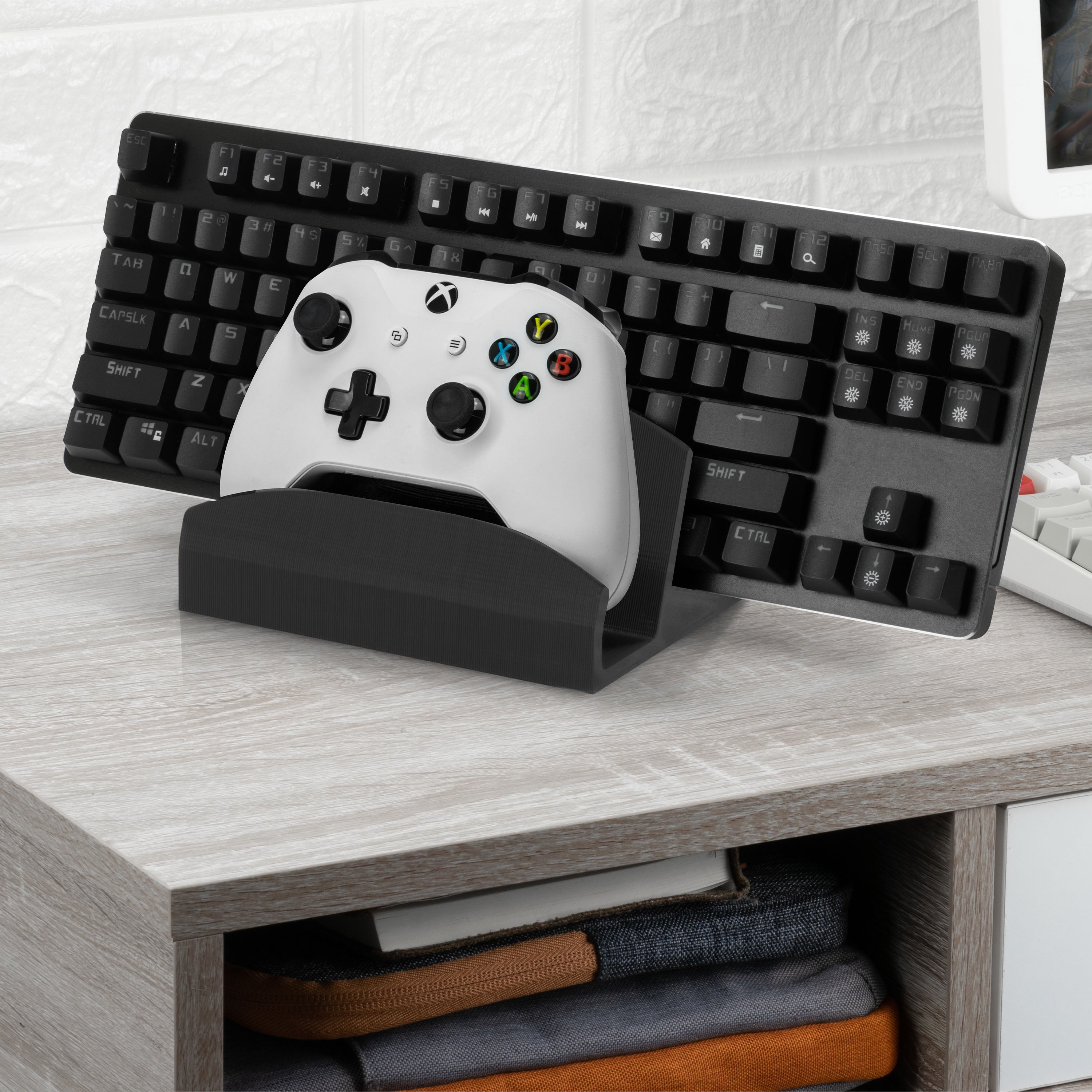 Bad Controller Stand Keyboard Stand & Game Controller Holder Stand For Desktops, Reduce Clu ...