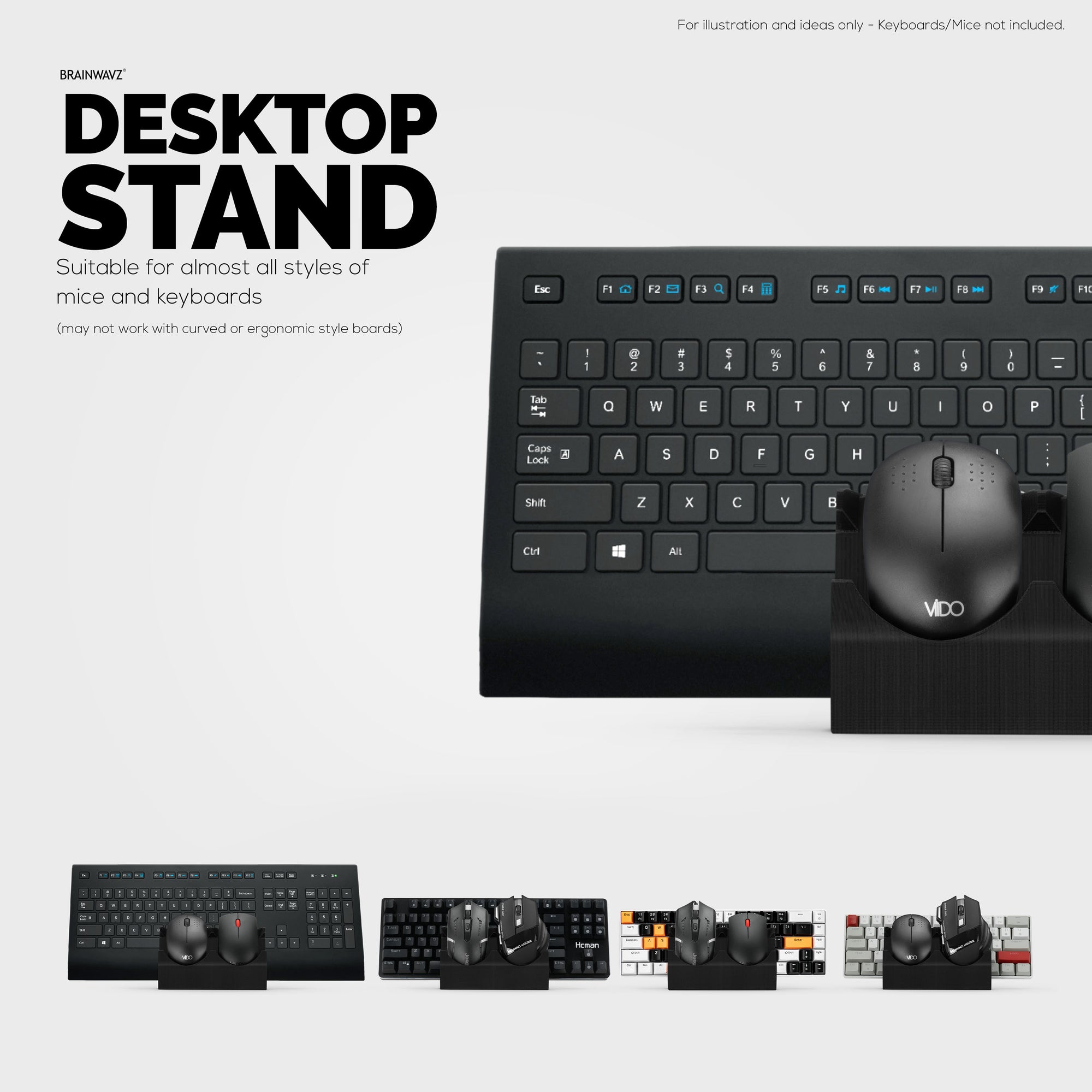 Supporto per tastiera desktop e doppio mouse per PC, riduce il