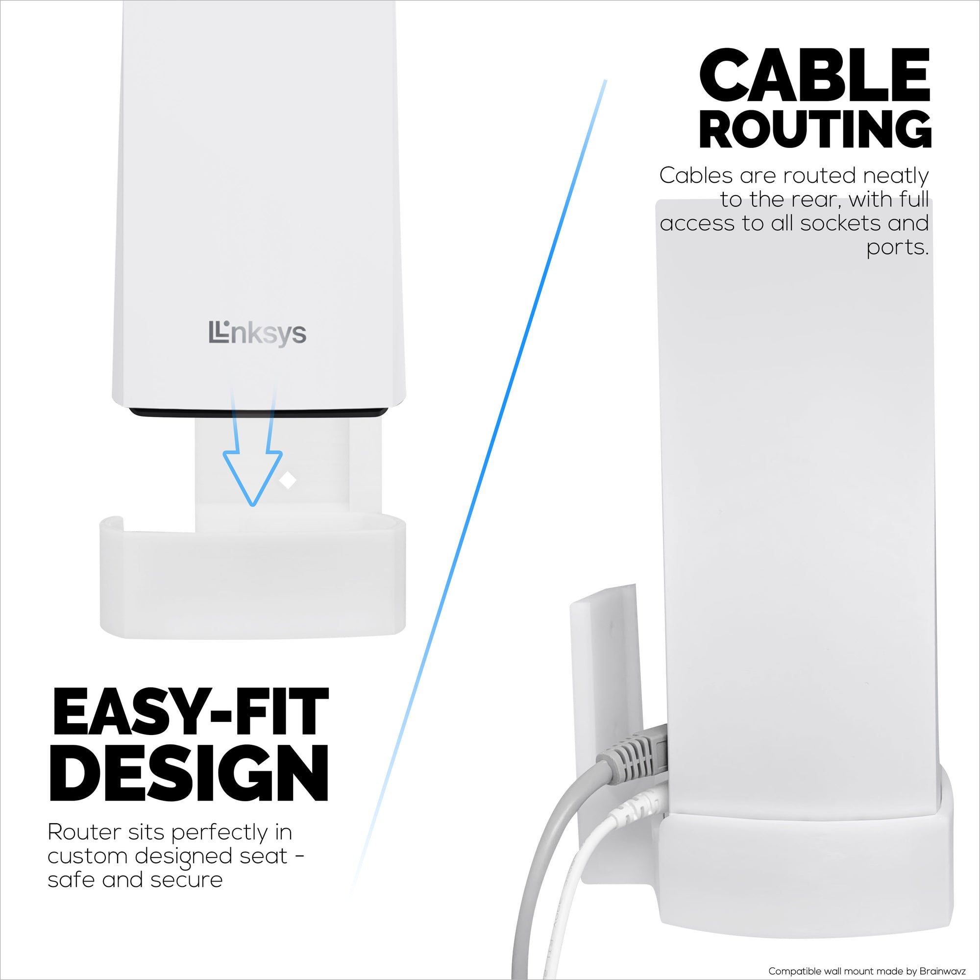 Wall Mount For Linksys Atlas 6 / Atlas Pro 6 WiFi Router, Easy to Install Holder Bracket, Reduce Interference &amp; Clutter