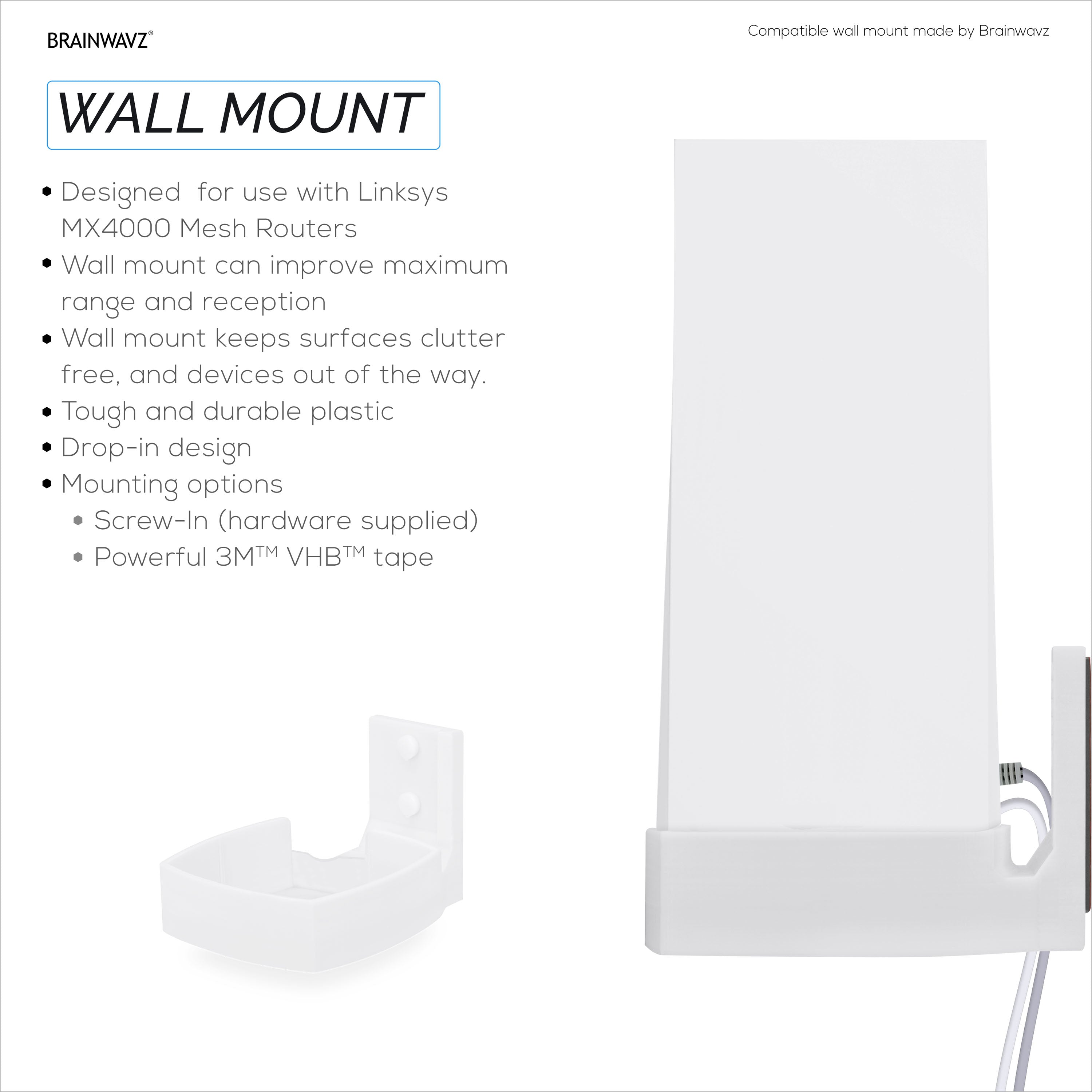 Wall Mount for Linksys MX4200 WIFI mesh routers - Brainwavz Audio