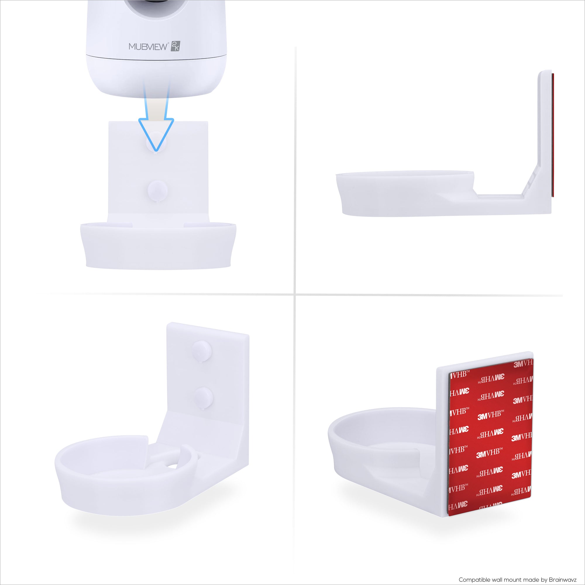 Wall Mount For Mubview PK320 Pet &amp; Baby Indoor Baby Monitor Pet Security Camera - Easy to Install, Reduce Blind Spots &amp; Clutter