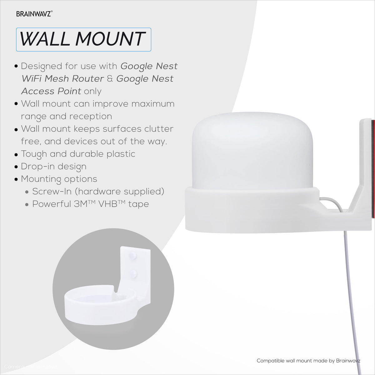 Wifi Router Wall Mount Wall Mount for Google Nest Wifi router and Access point WIFI mesh ...