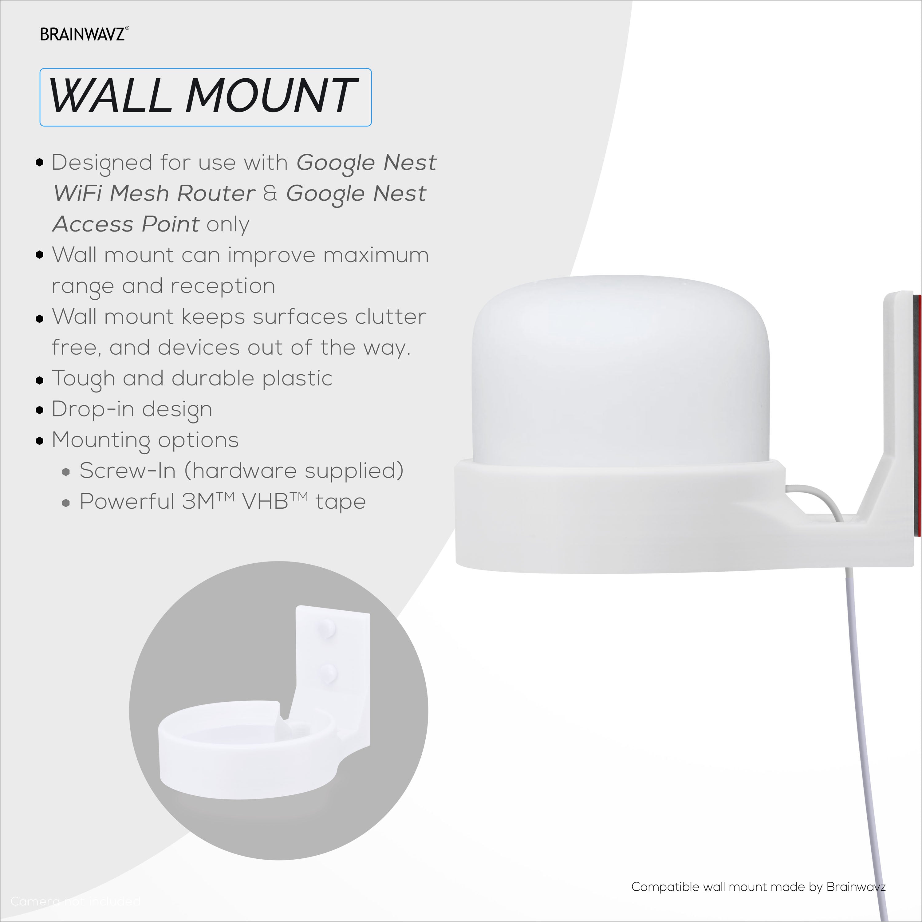 Google Mesh Router Rack Mount Kit Wall Mount for Google Nest Wifi router and Access point WIFI mesh ...