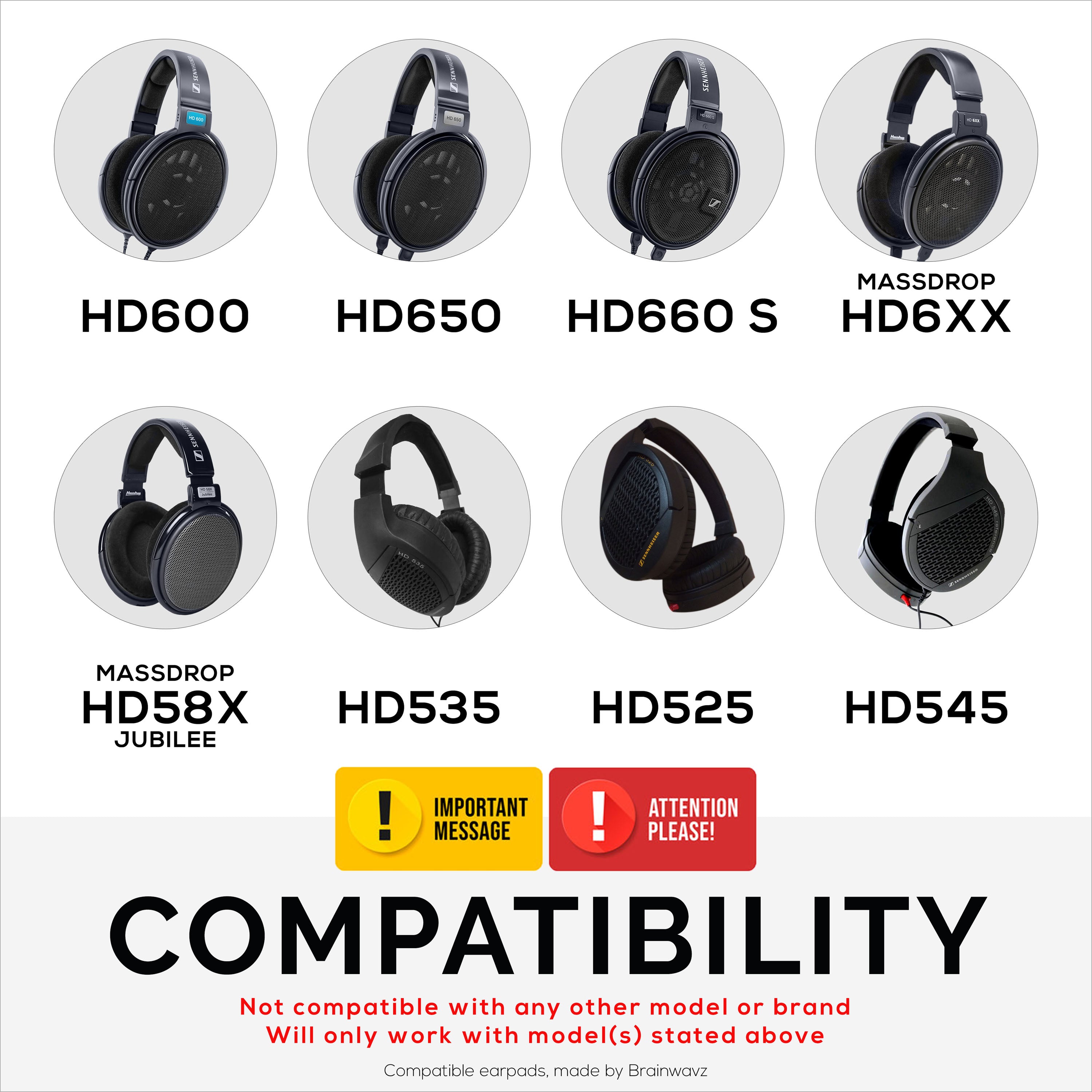Replacement Earpads for Sennheiser HD600, HD650, HD660S, HD525