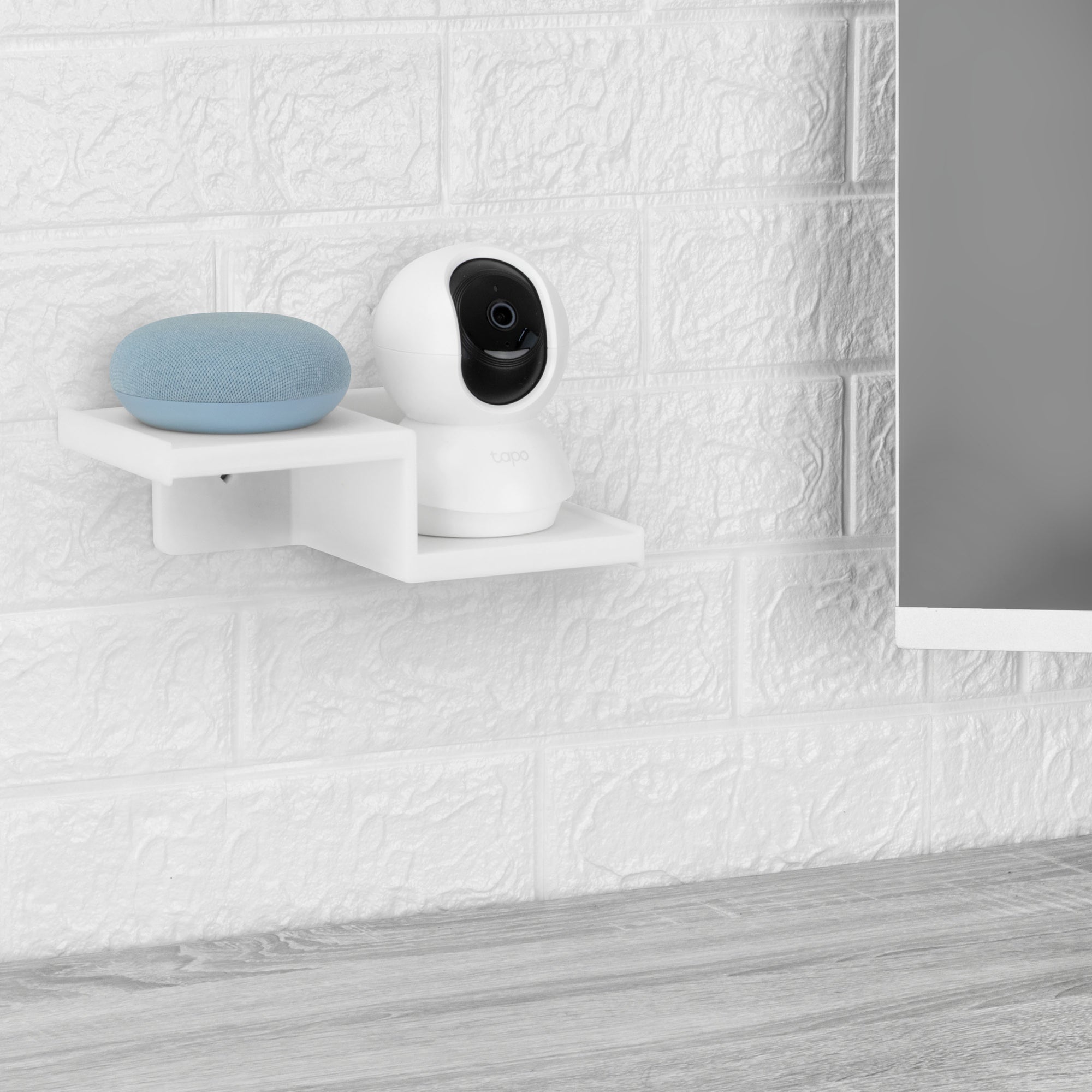 Drill Free Small Wall Mount Shelf For Security Cameras, Baby Monitors, Speakers, Routers, Plants &amp; More, Strong Adhesive