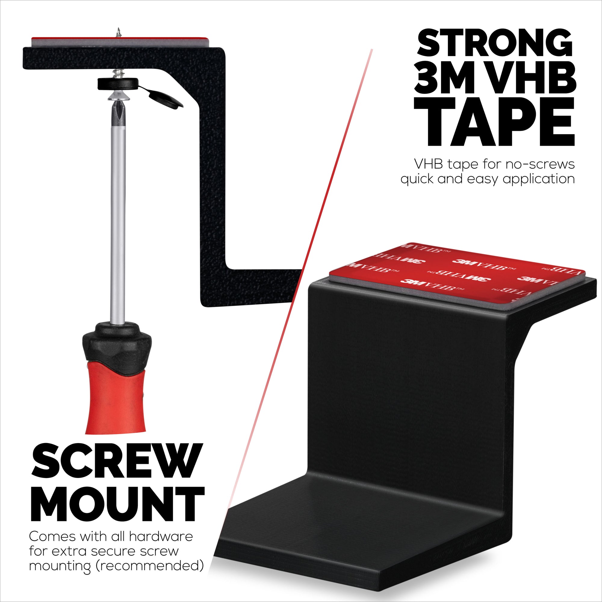 Adhesive Under Desk Laptop Holder Mount, Upto 1.9” / 48mm Thick, For Laptops Macbook Routers Surface iPads Tablets &amp; More