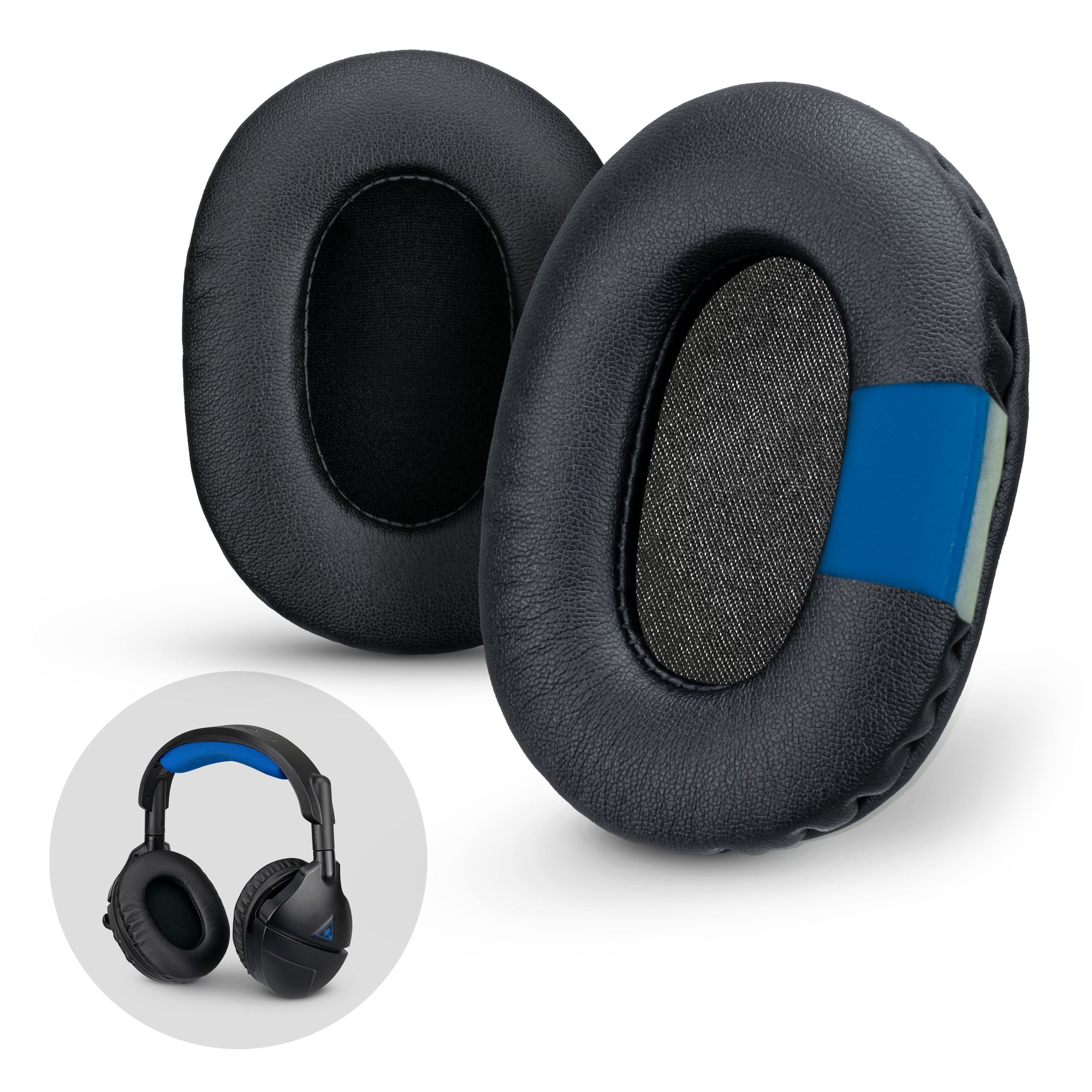 Enhanced Gaming Headphone Earpads - Small Oval - PU Leather w/ Cooling Gel & Memory Foam for Steelseries, Hyperx, Sony MDR-7506, AKG, Turtlebeach, Sennheiser & More