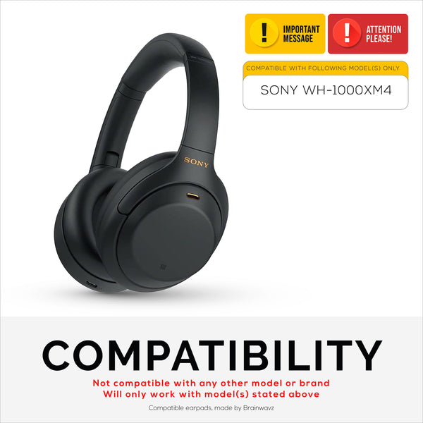Sony WH-1000XM4 Replacement Earpads - Soft PU Leather & Memory
