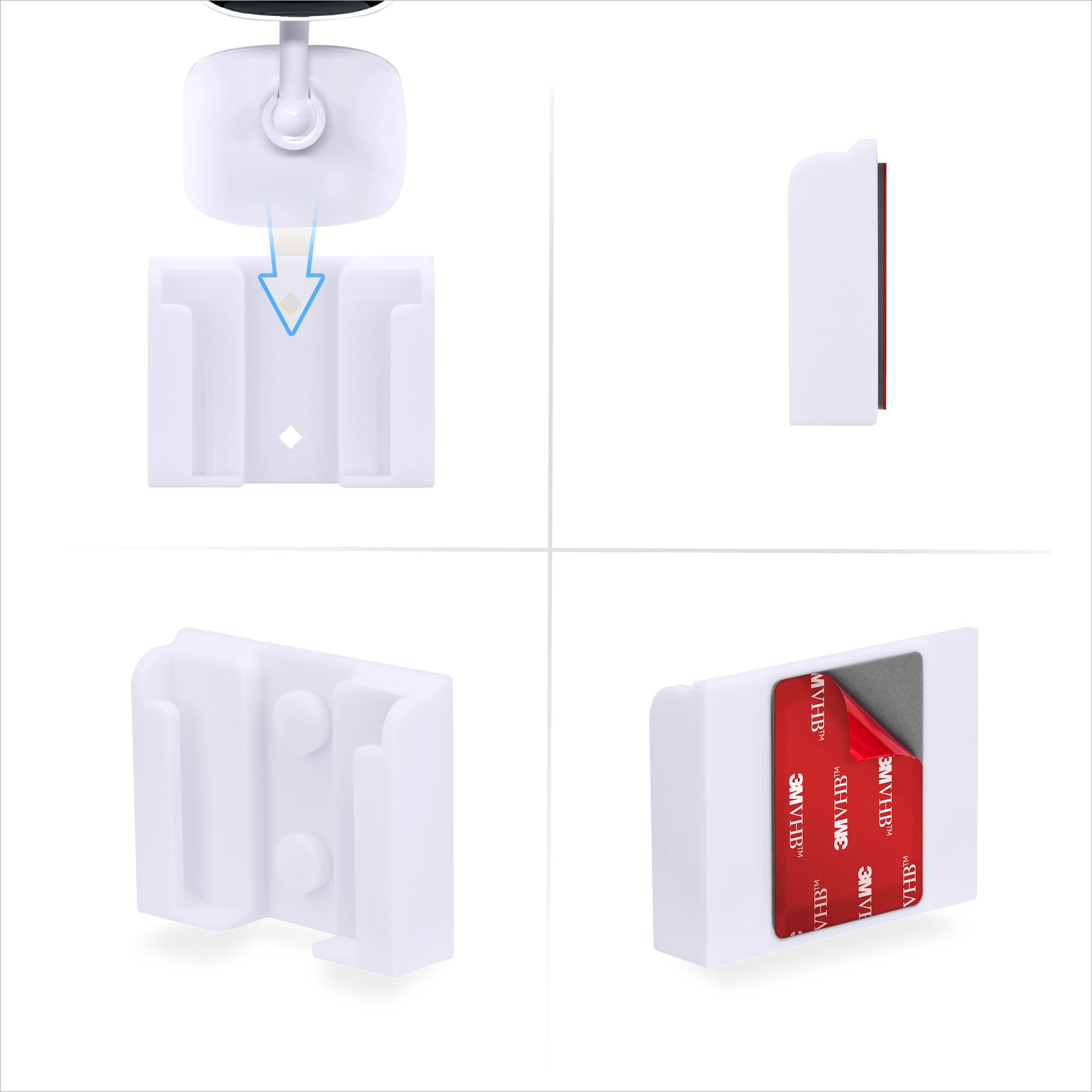 2 Pack Adhesive Wall Mount For C100 TP-Link Tapo Camera, Easy To Install Holder, No Mess, Reduce Blind Spots &amp; Improved Viewing, Stick On &amp; Screw In Installation