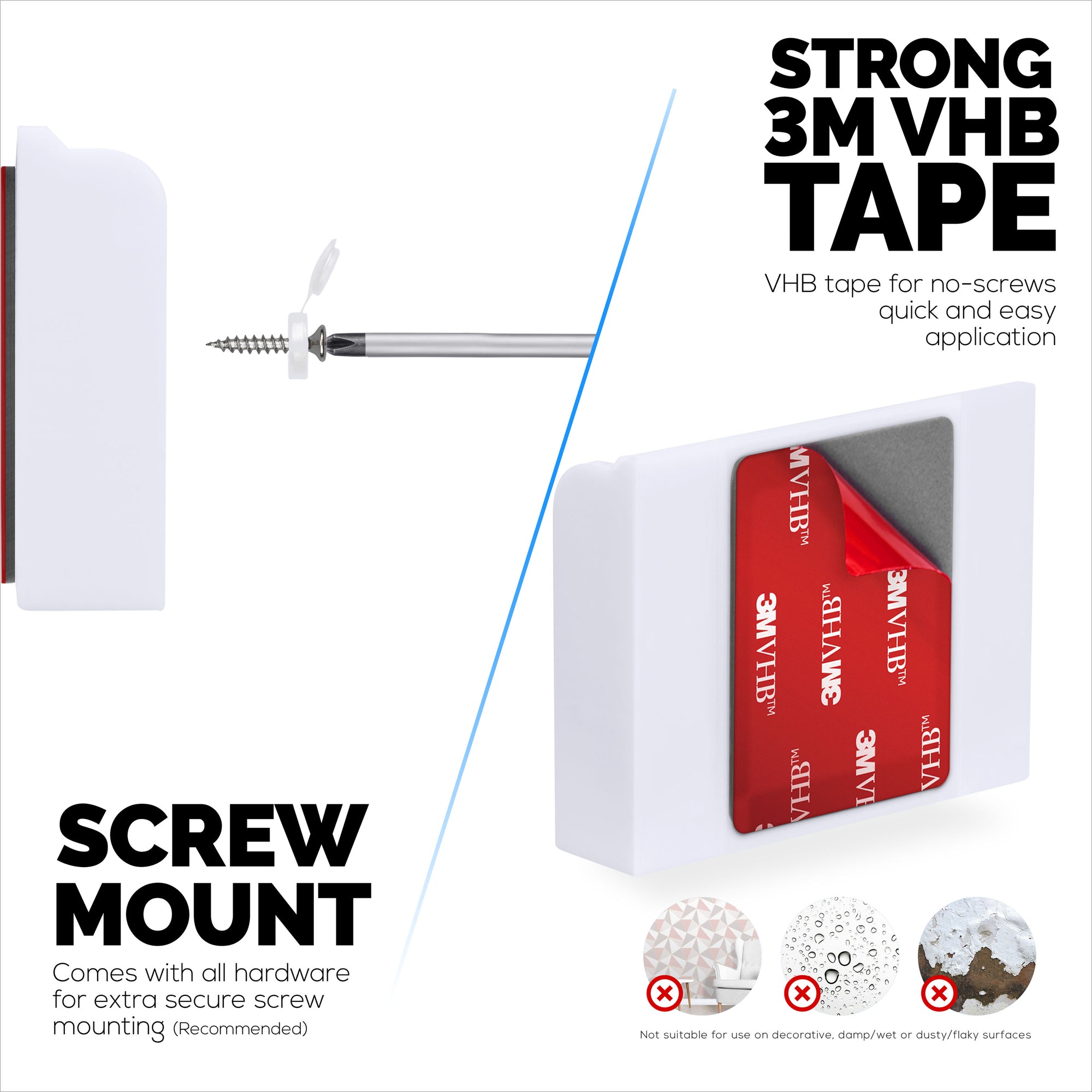 2 Pack Adhesive Wall Mount For C100 TP-Link Tapo Camera, Easy To Install Holder, No Mess, Reduce Blind Spots &amp; Improved Viewing, Stick On &amp; Screw In Installation