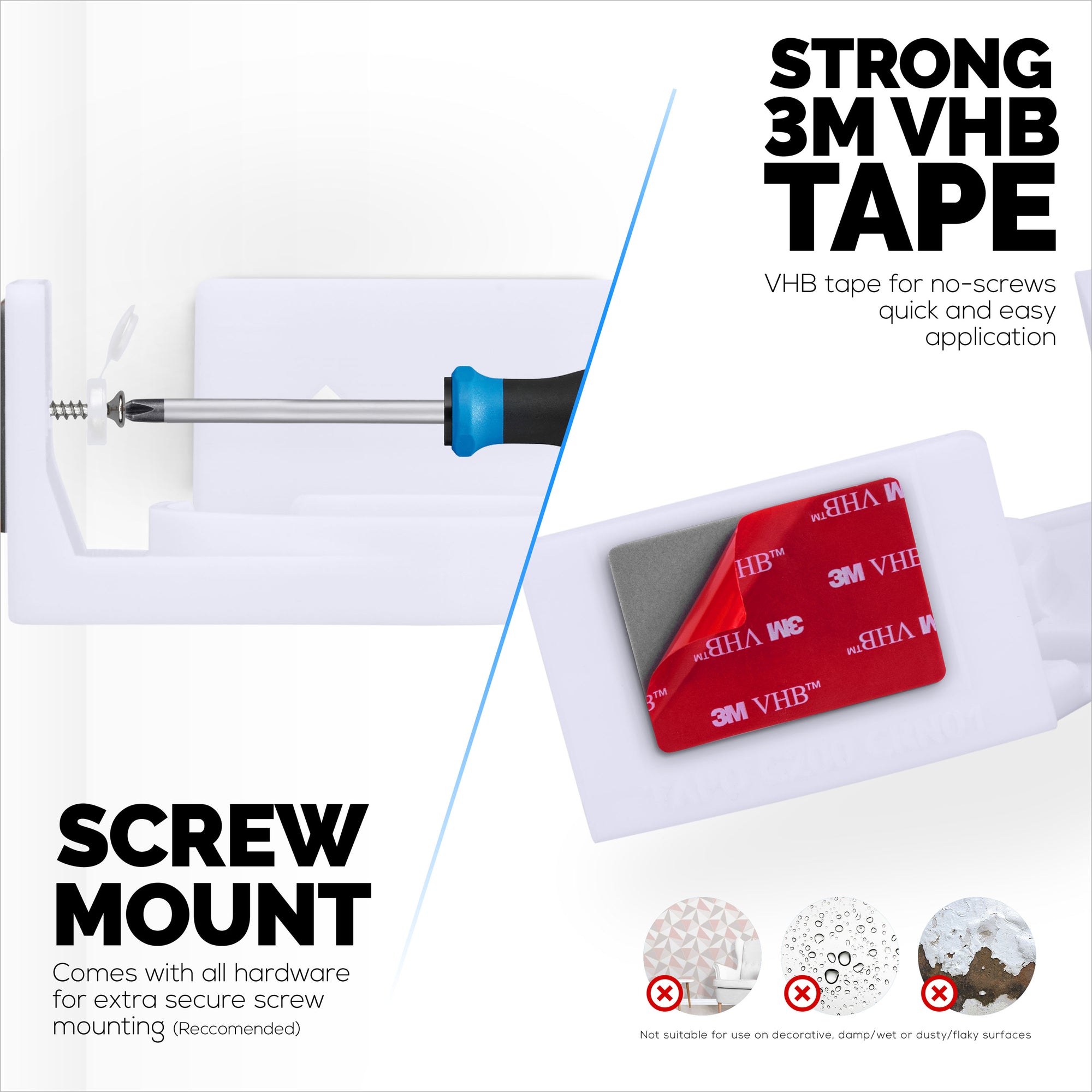 Corner Wall Mount for Tapo Pan/Tilt C200/C210 Pet &amp; Baby Indoor Camera, Security Camera Holder Bracket, Reduce Blind Spots &amp; Clutter, Adhesive &amp; Screw-In Mounting