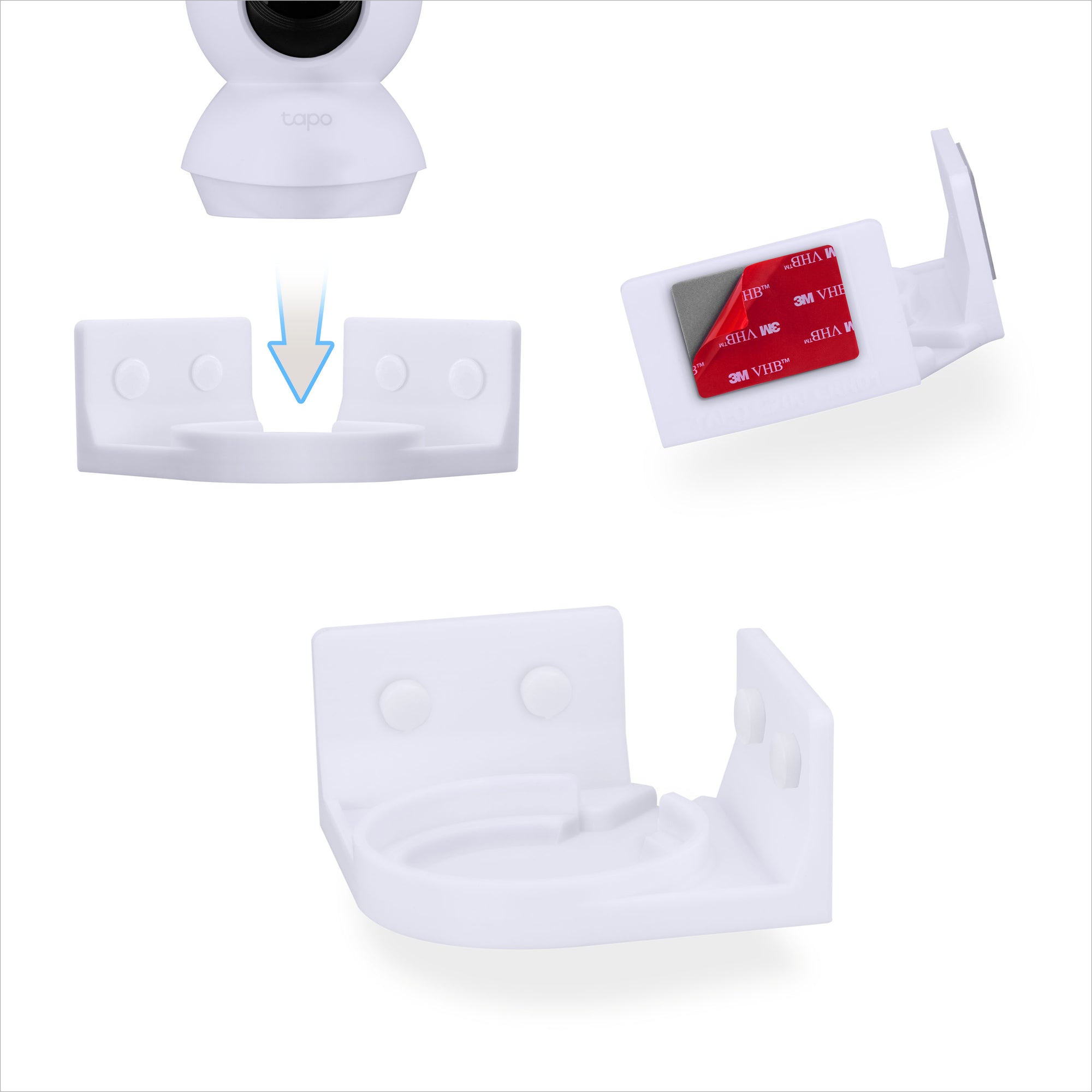 Corner Wall Mount for Tapo Pan/Tilt C200/C210 Pet &amp; Baby Indoor Camera, Security Camera Holder Bracket, Reduce Blind Spots &amp; Clutter, Adhesive &amp; Screw-In Mounting