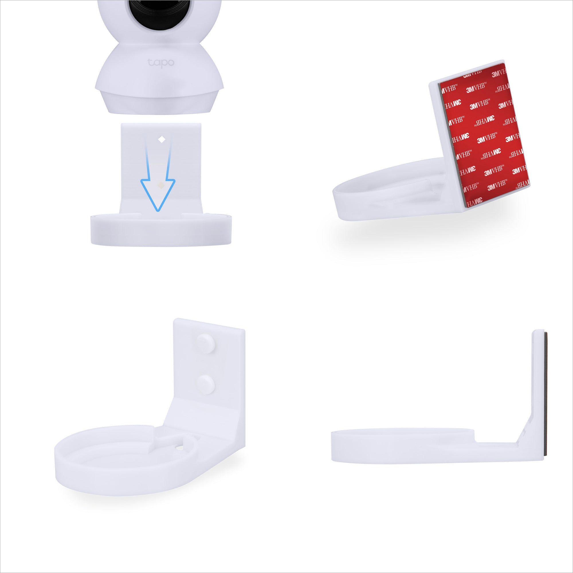 Wall Mount Holder For Tapo Pan/Tilt (C200 &amp; C210) Smart Security Camera, Custom Designed Bracket, Reduce Blind Spots &amp; Clutter