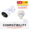תואם קיר תואם למצלמת אבטחה TP-Link Kasa KC420WS - דבק והברגה להתקנה קלה, הפחתת נקודות עיוורות ובלאגן