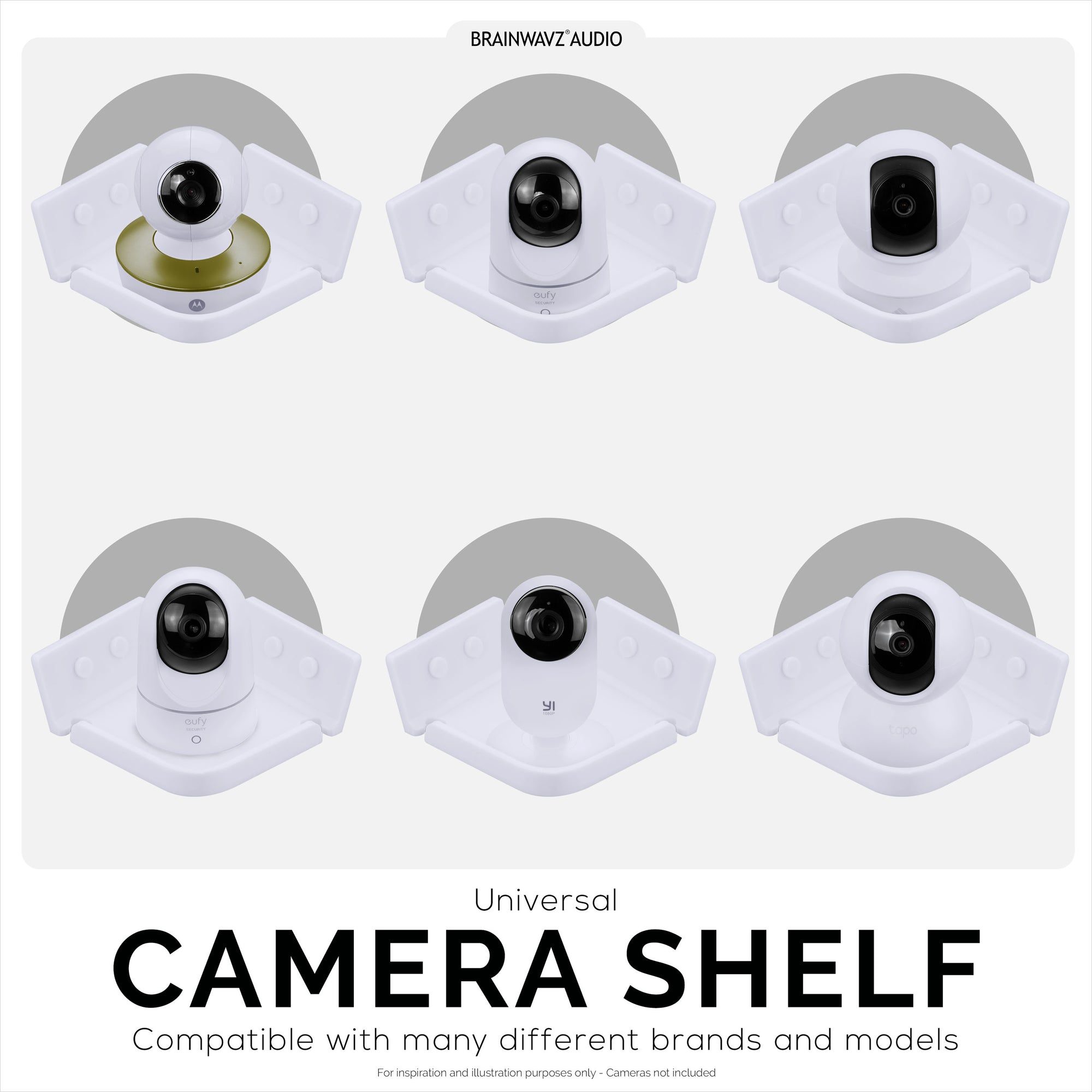 Tilted Corner Baby Monitor &amp; Security Camera Wall Mount Holder Compatible with Wansview, Blink, TP Link, Ring &amp; More (CRN04)