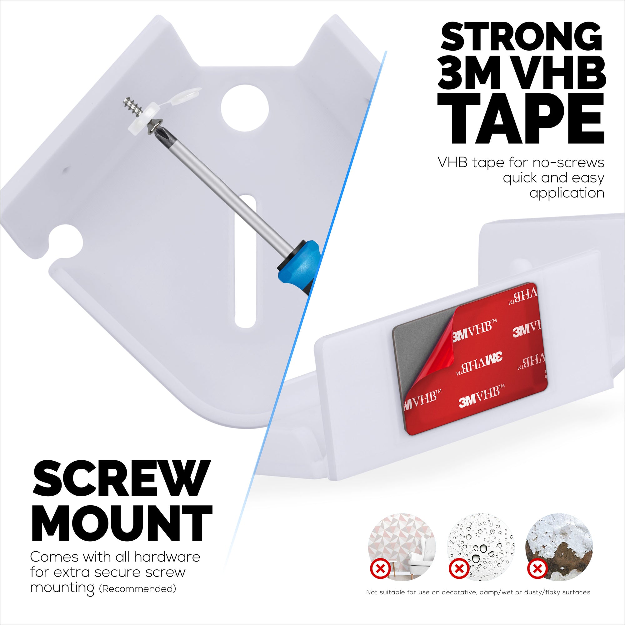 Tilted Corner Baby Monitor &amp; Security Camera Wall Mount Holder Compatible with Wansview, Blink, TP Link, Ring &amp; More (CRN04)