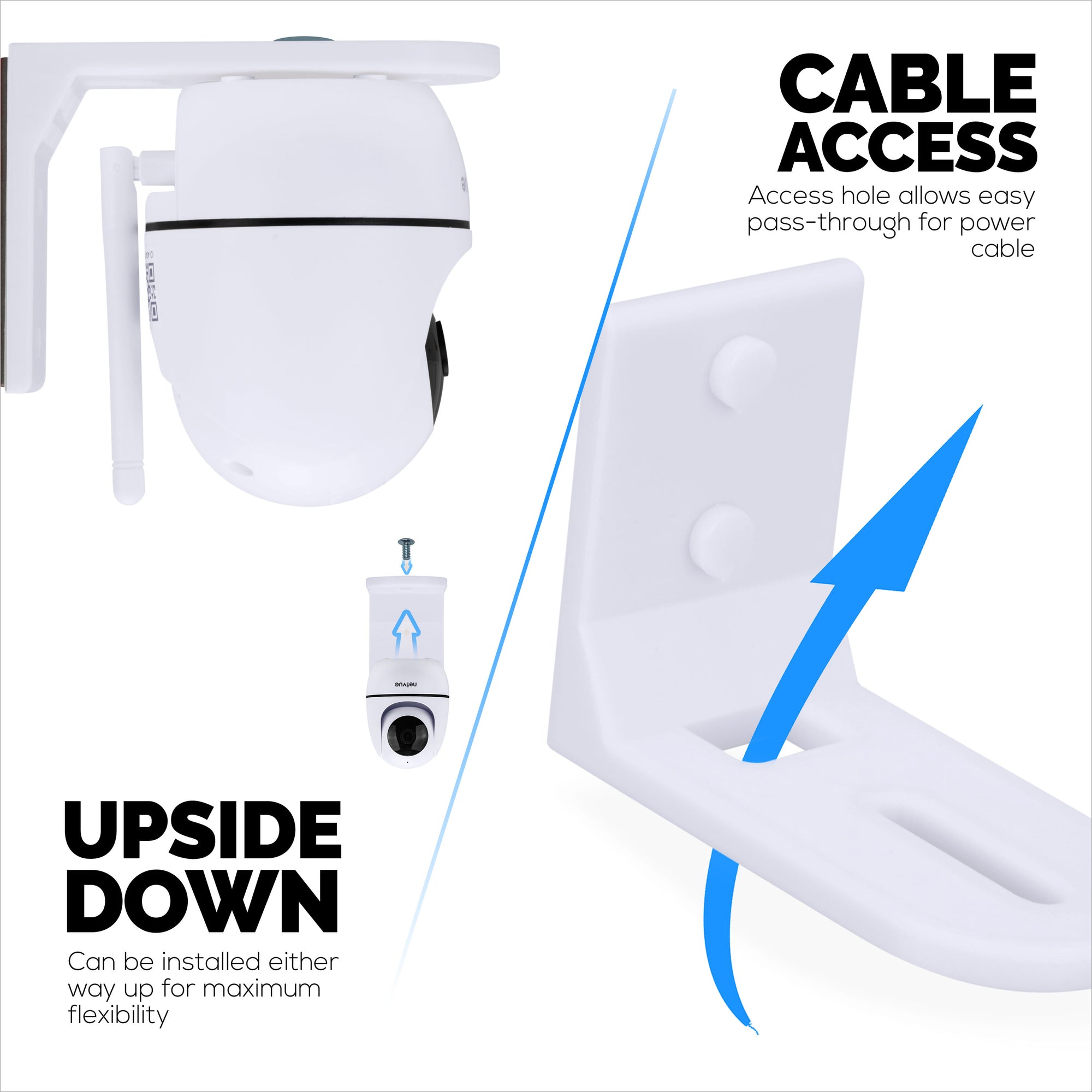 Adhesive Baby Monitor Camera Wall Mount Holder Shelf for Eufy, Wyze, Nanit, Infant Optics, Wansview, Blink, TP Link, Kasa, Ring &amp; More, Easy To Install Security Bracket, Reduce Blind Spots &amp; Clutter (W01)