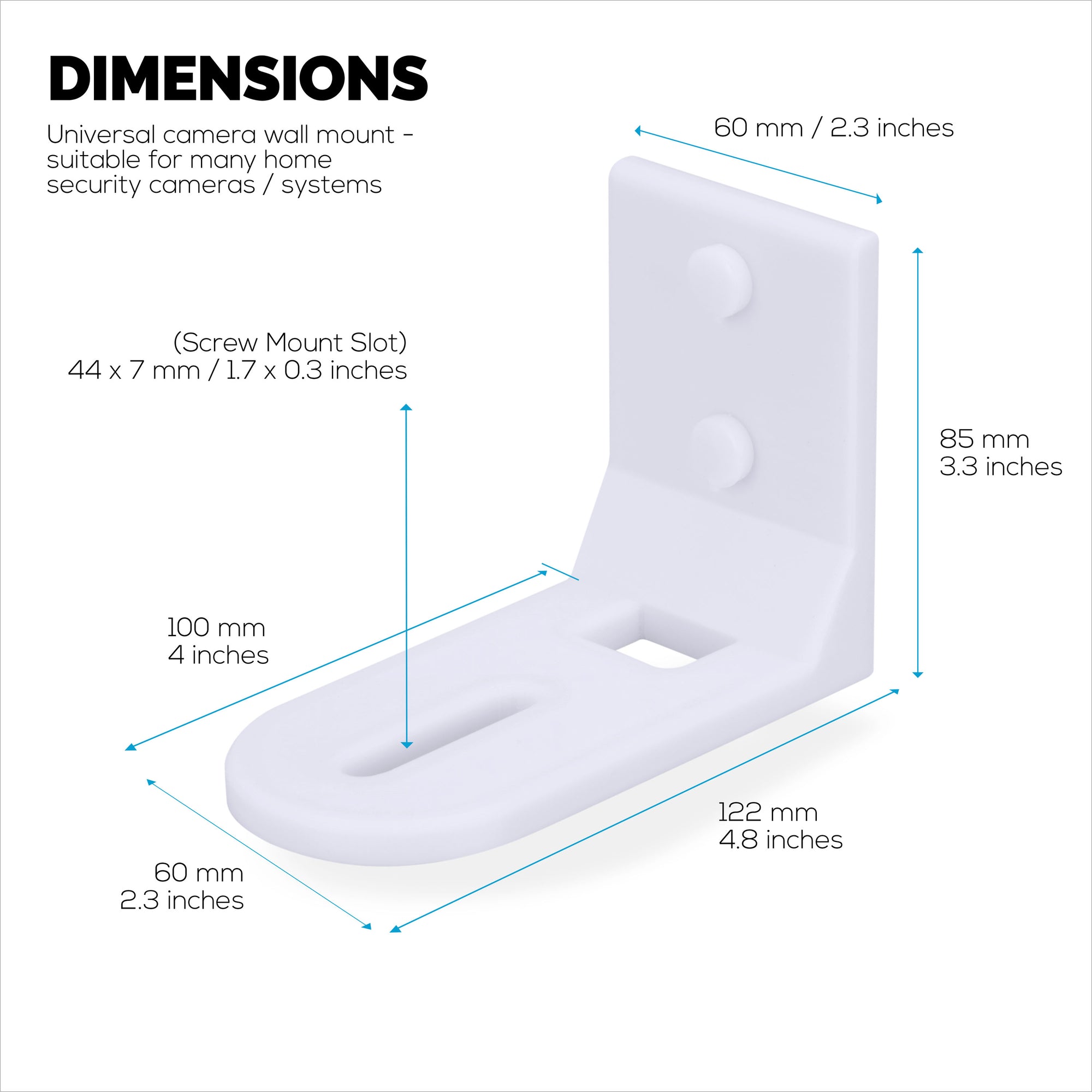 Adhesive Baby Monitor Camera Wall Mount Holder Shelf for Eufy, Wyze, Nanit, Infant Optics, Wansview, Blink, TP Link, Kasa, Ring &amp; More, Easy To Install Security Bracket, Reduce Blind Spots &amp; Clutter (W01)