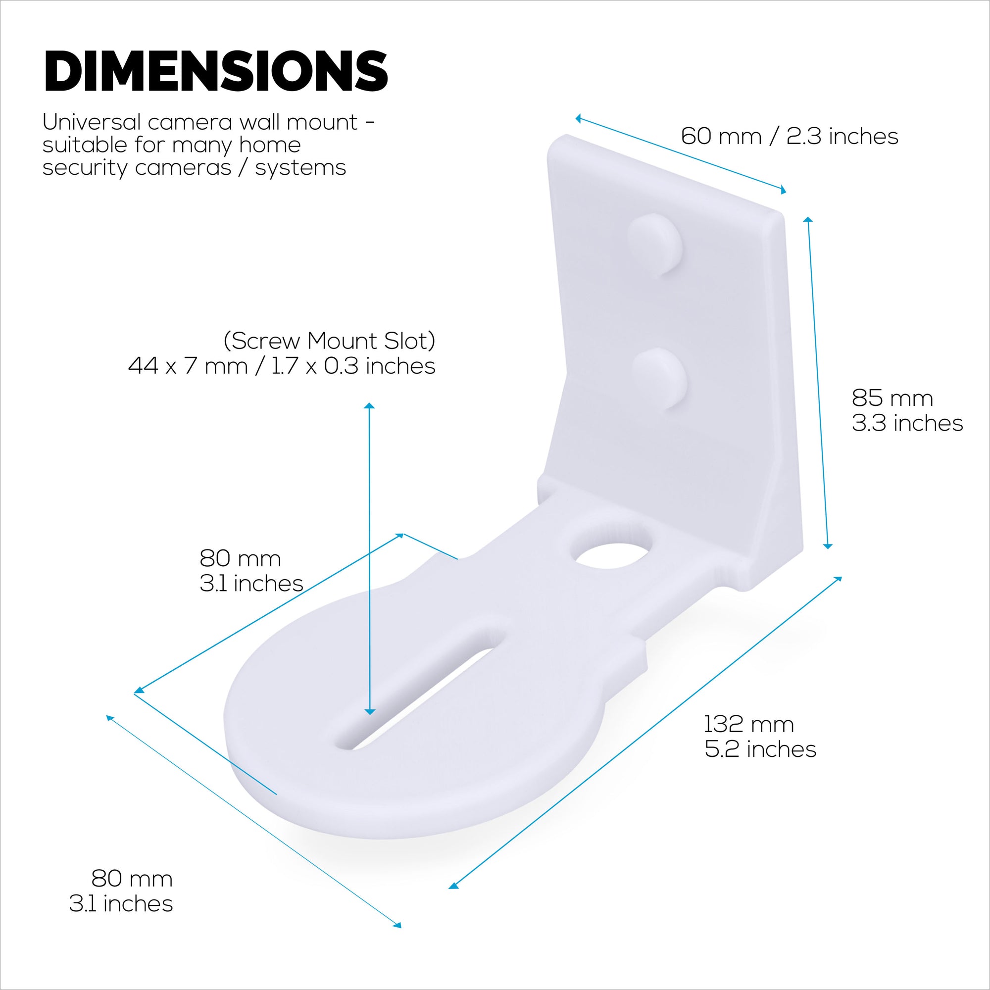 Adhesive Baby Monitor &amp; Security Camera Wall Mount Holder Shelf for Eufy, Wyze, Nanit, Infant Optics, Wansview, Blink, TP Link, Kasa, Ring &amp; More W03