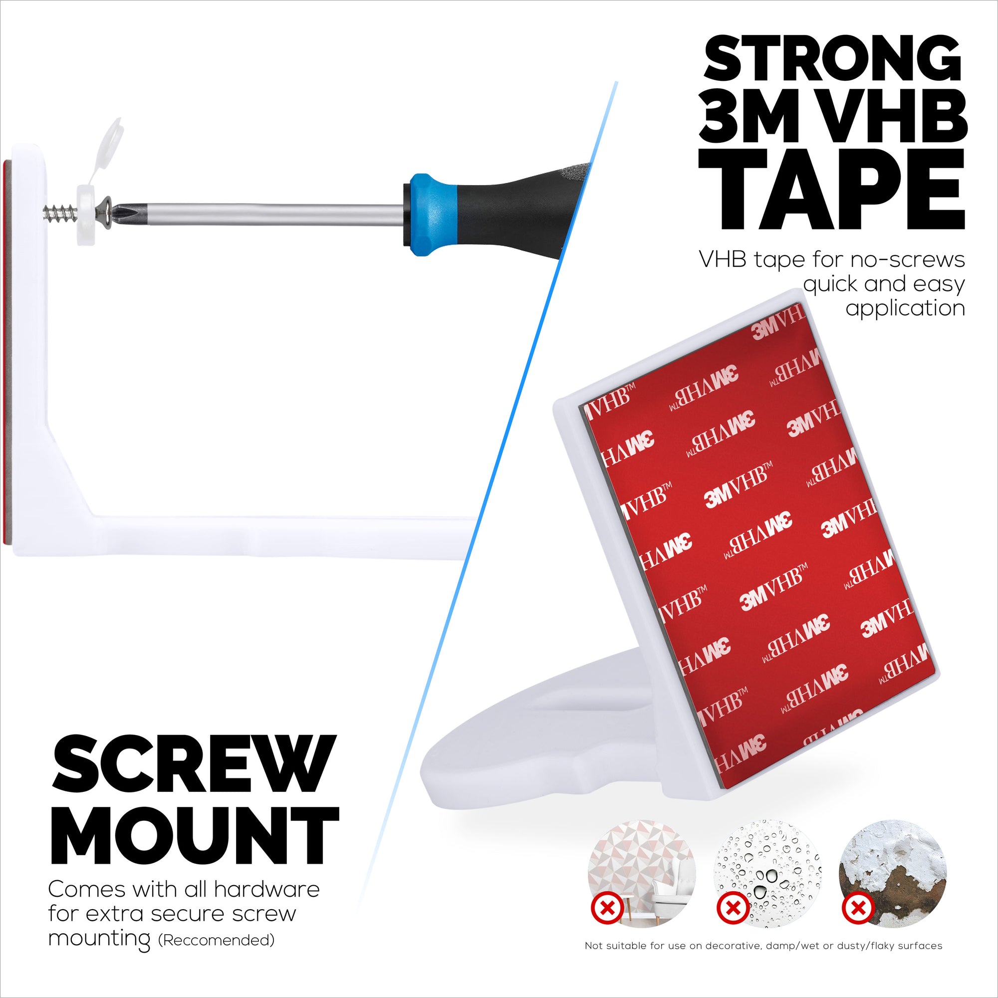 Adhesive Baby Monitor &amp; Security Camera Wall Mount Holder Shelf for Eufy, Wyze, Nanit, Infant Optics, Wansview, Blink, TP Link, Kasa, Ring &amp; More W03