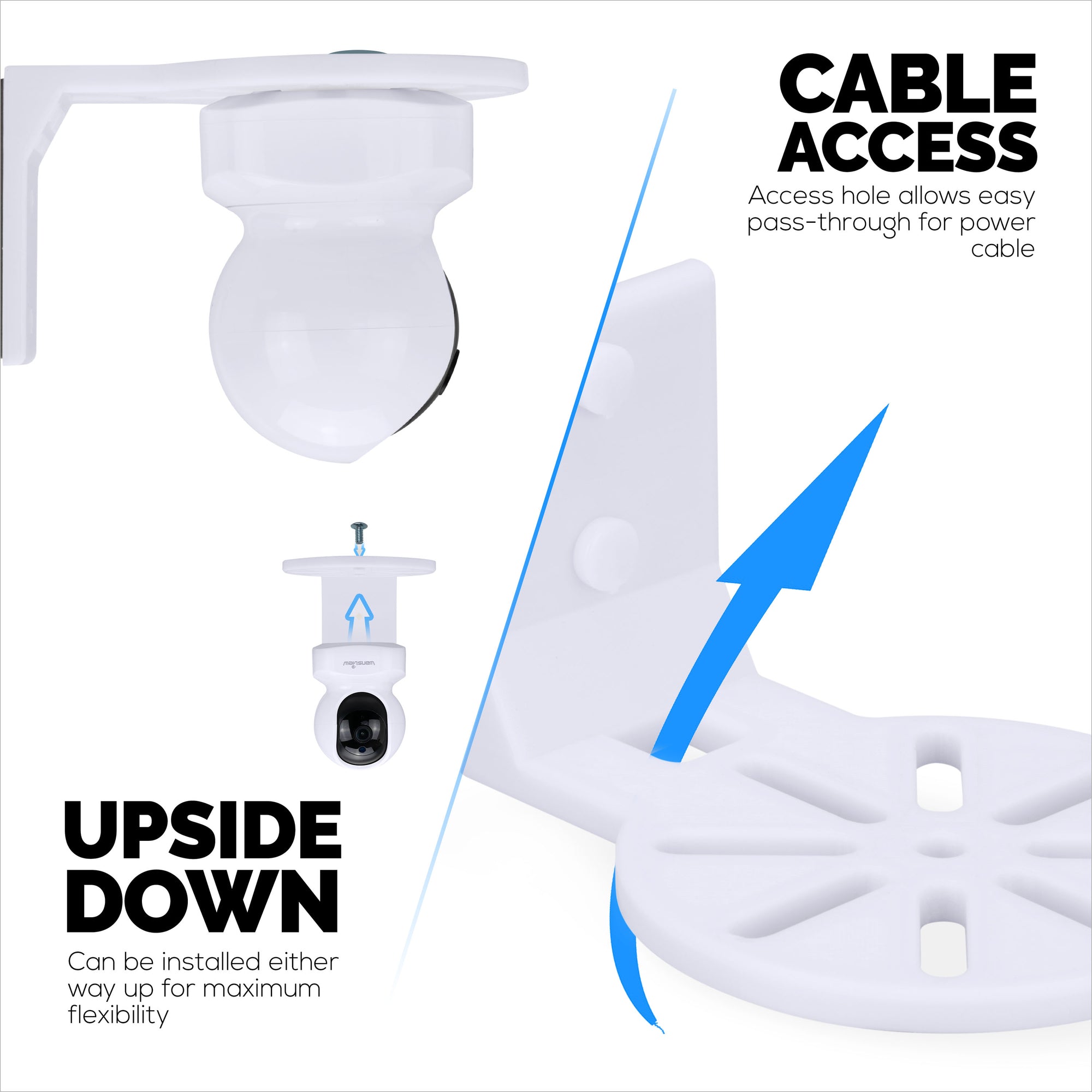 Adhesive Baby Monitor &amp; Security Camera Wall Mount Holder Shelf for Eufy, Wyze, Nanit, Infant Optics, Vtech, Blink, TP Link, Kasa, Ring &amp; More, Easy To Install Security Bracket, Reduce Blind Spots &amp; Clutter (W06)