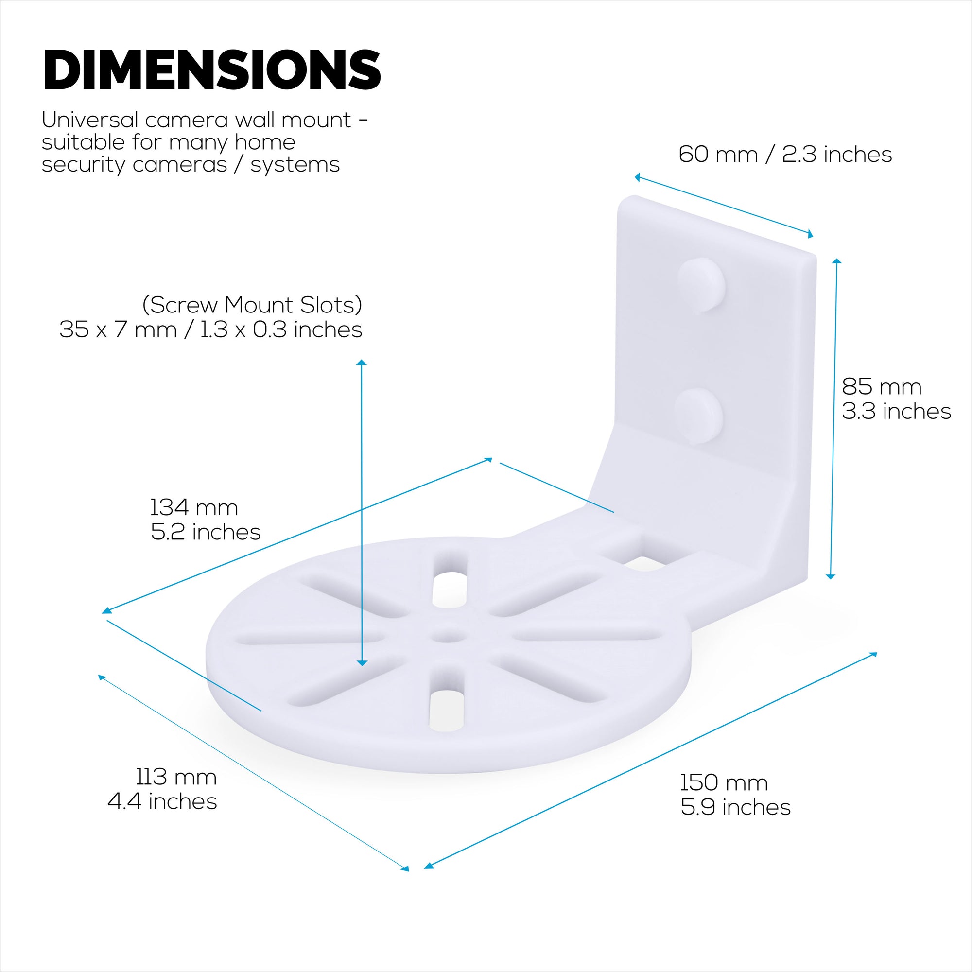 Adhesive Baby Monitor &amp; Security Camera Wall Mount Holder Shelf for Eufy, Wyze, Nanit, Infant Optics, Vtech, Blink, TP Link, Kasa, Ring &amp; More, Easy To Install Security Bracket, Reduce Blind Spots &amp; Clutter (W06)