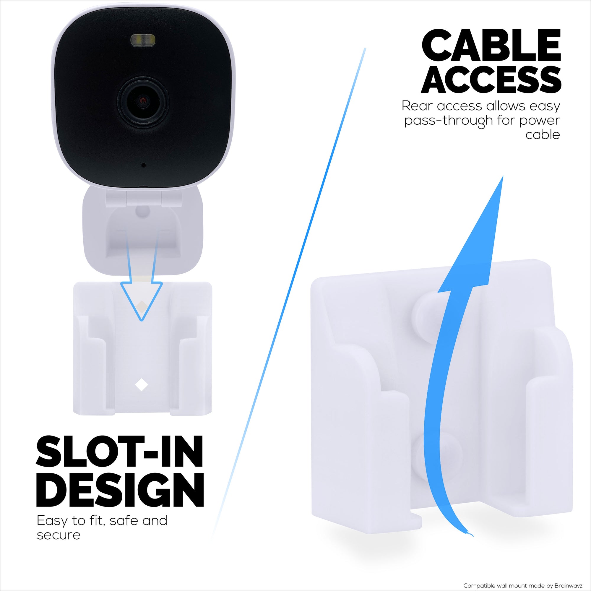 2 Pack Adhesive Wall Mount For Vimtag Mini G3-8310 Camera, Easy To Install Holder, No Mess, Reduce Blind Spots &amp; Improved Viewing, Stick On &amp; Screw In Installation